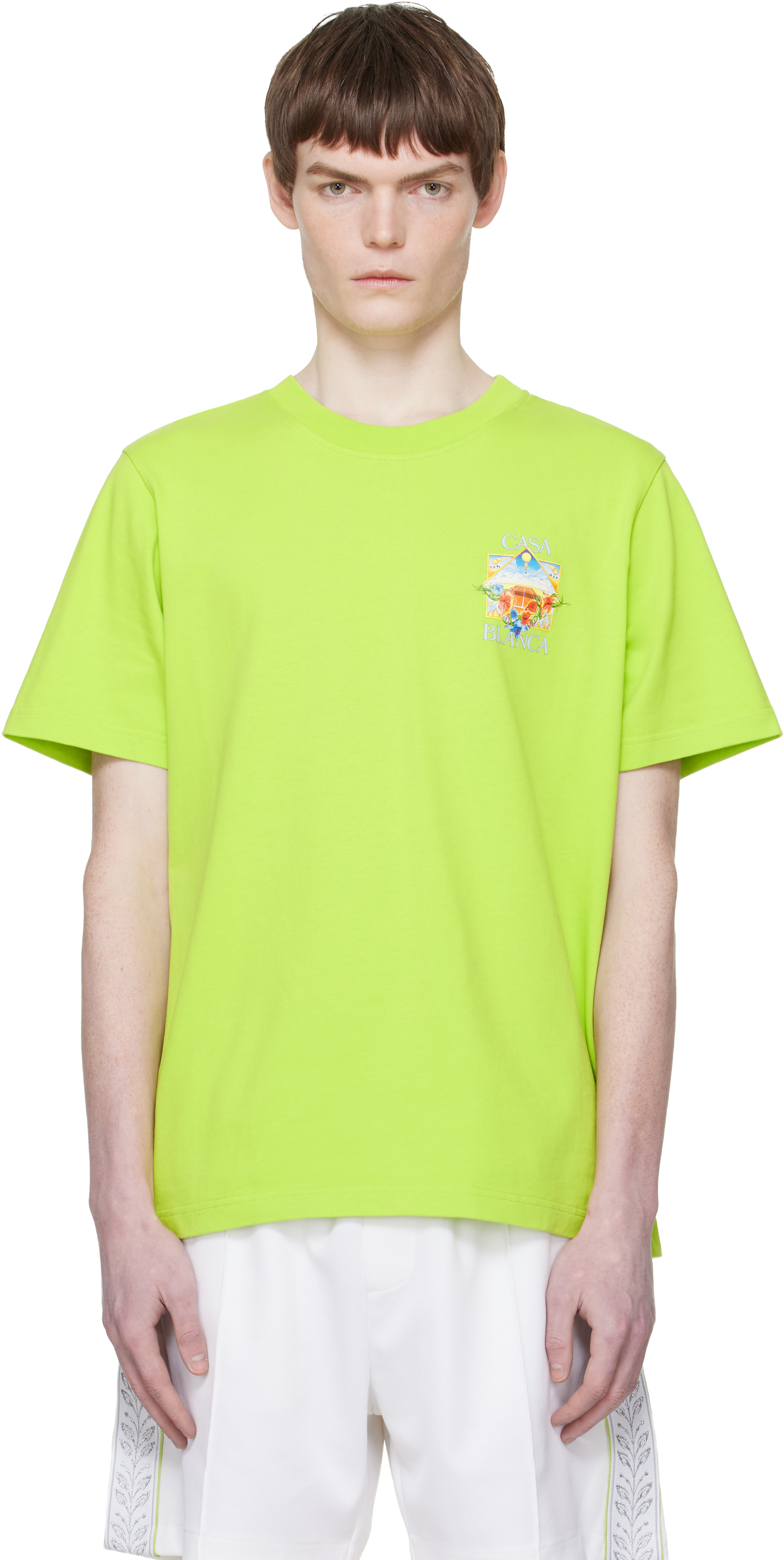 Green Tennis Landscape Classic T‑shirt by Casablanca on Sale