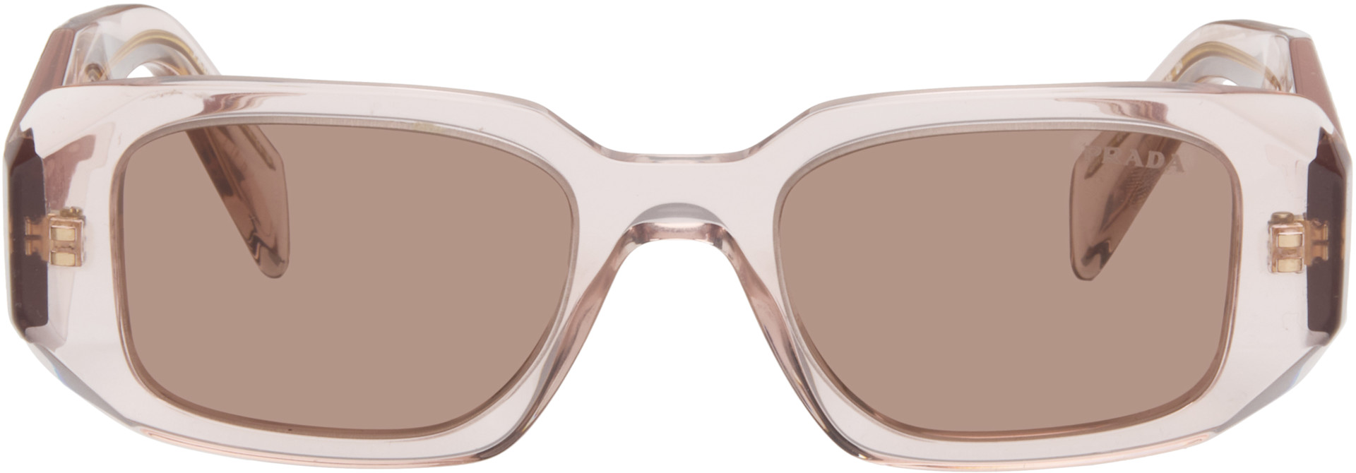 Prada Eyewear: Pink 'Prada Symbole' Sunglasses | SSENSE