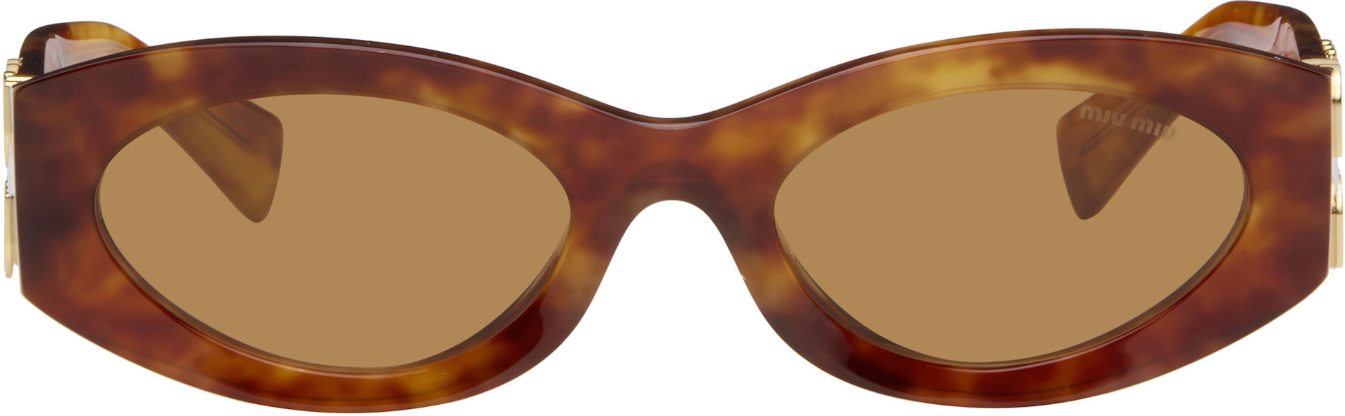 Miu Miu Eyewear: Brown Miu Glimpse Sunglasses | SSENSE