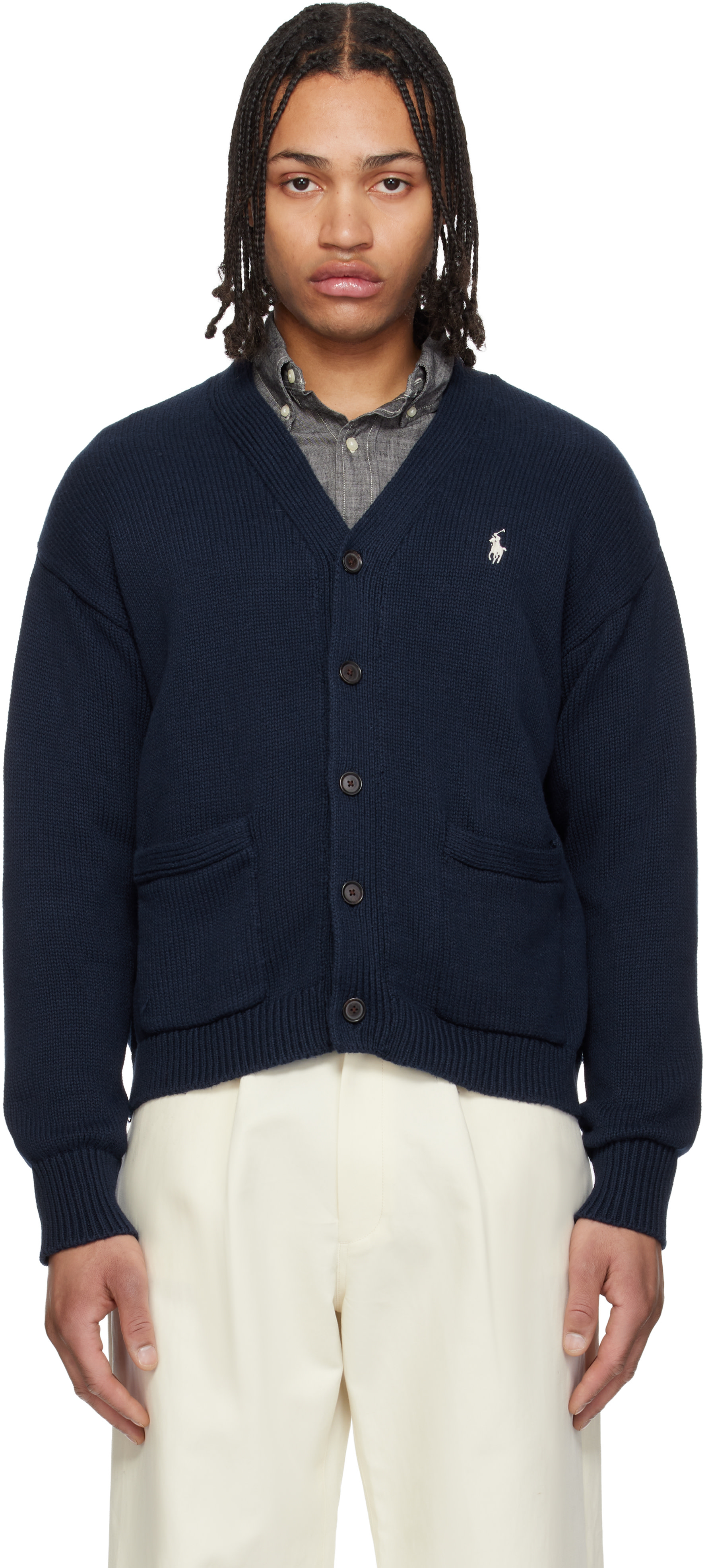 Polo by Ralph Lauren ライトブルー カーディガン S Cable-knit cotton cardigan in blue - Polo Ralph Lauren | Mytheresa