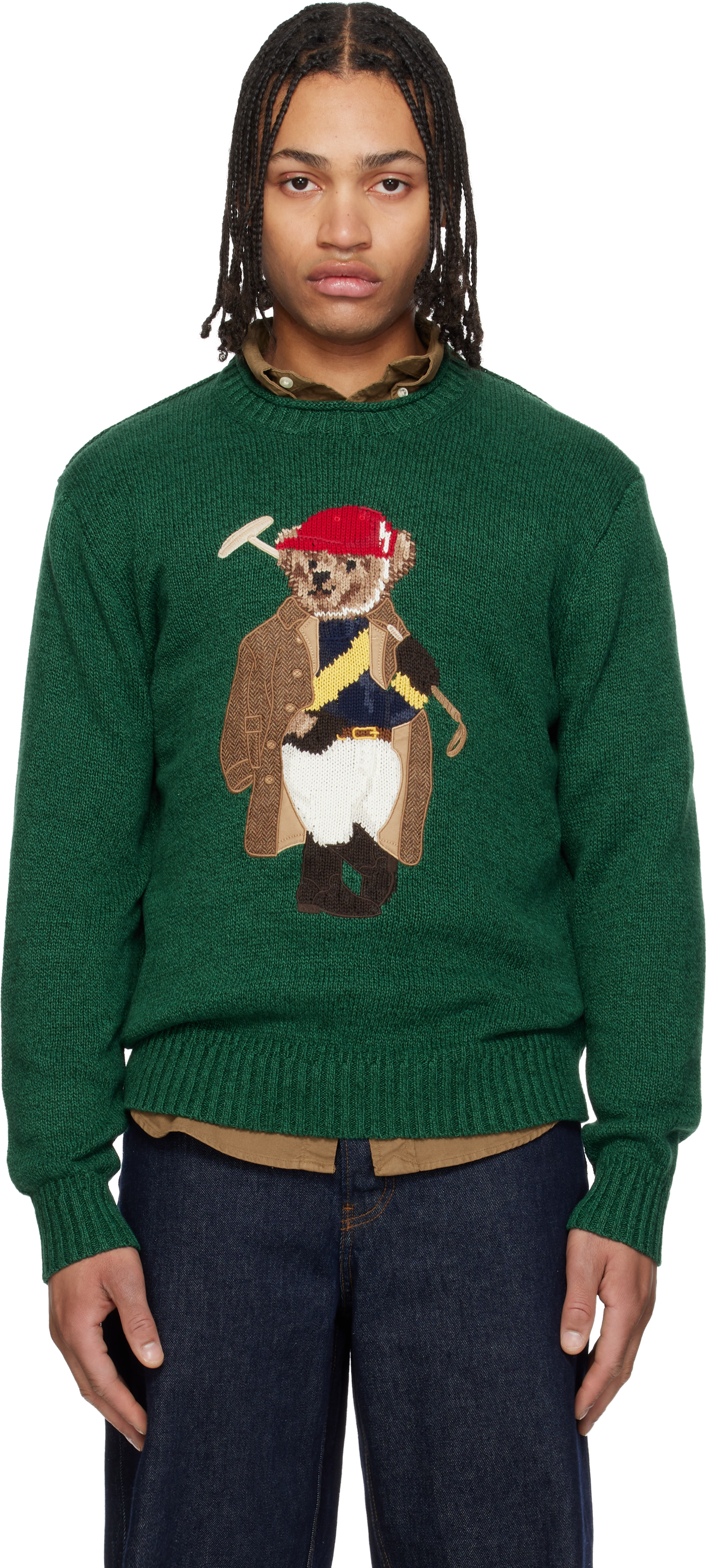 Polo Ralph Lauren: Green Polo Bear Rollneck Sweater | SSENSE Denmark