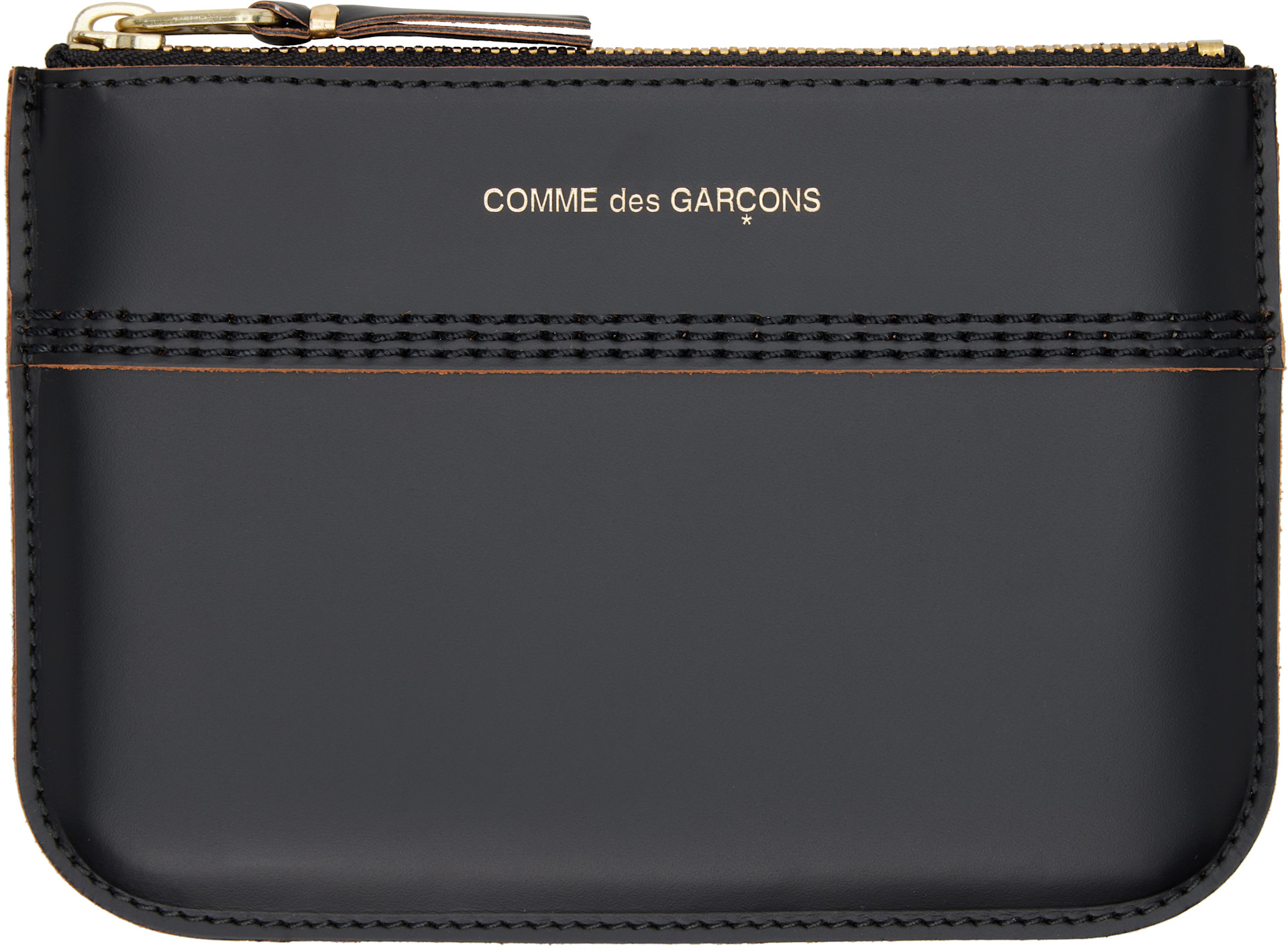 COMME des GARÇONS WALLETS: Black Triple Stitch Pouch | SSENSE