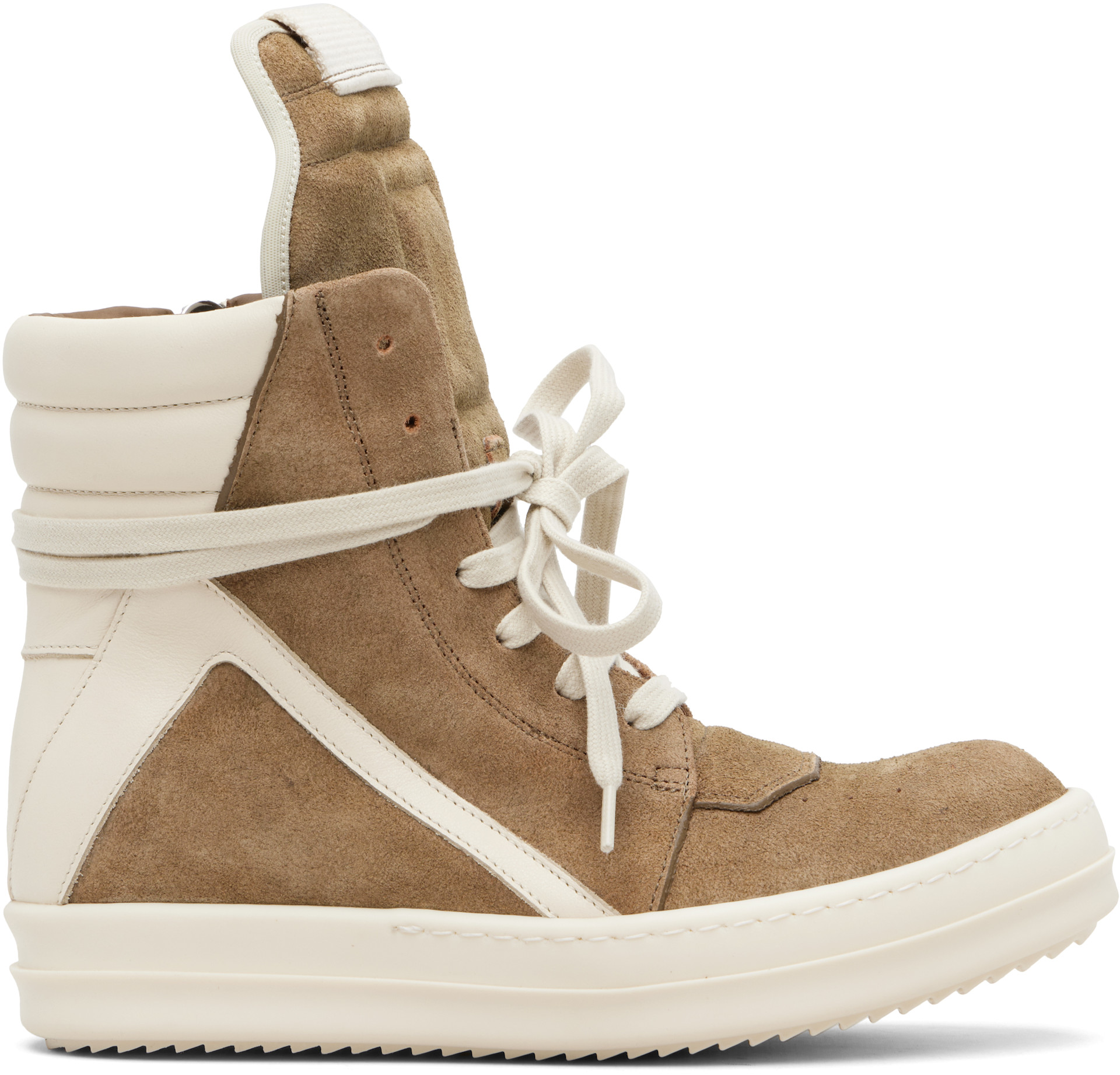 Rick Owens: ベージュ Temple Geobasket スニーカー | SSENSE 日本