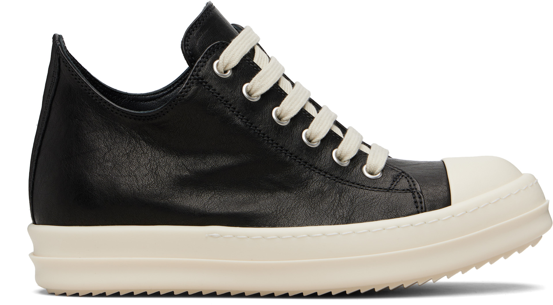 Rick Owens: Black Temple Low Sneakers | SSENSE