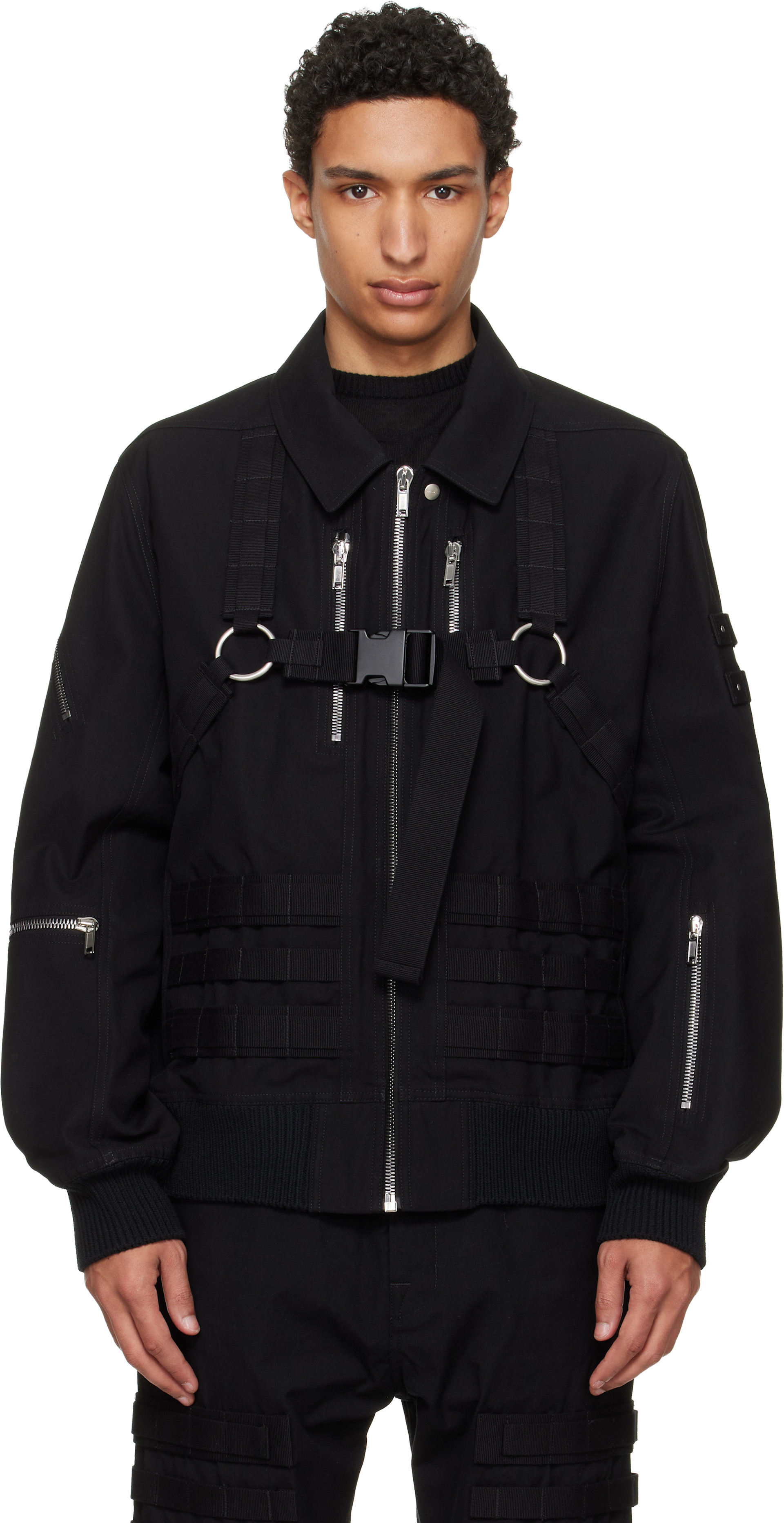 Rick Owens: ブラック Temple Blixa カーゴ ボンバージャケット