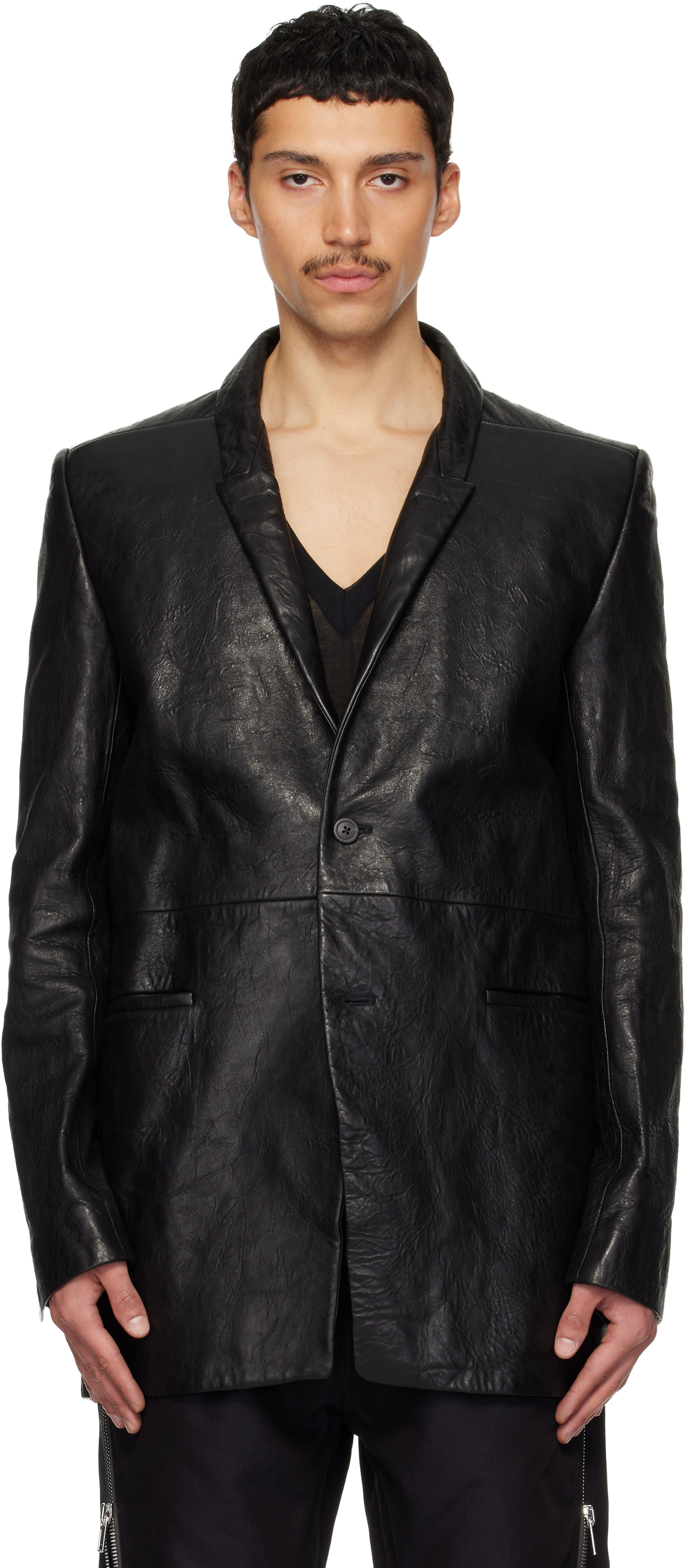 Rick Owens: ブラック Temple Concordians ジャケット | SSENSE 日本