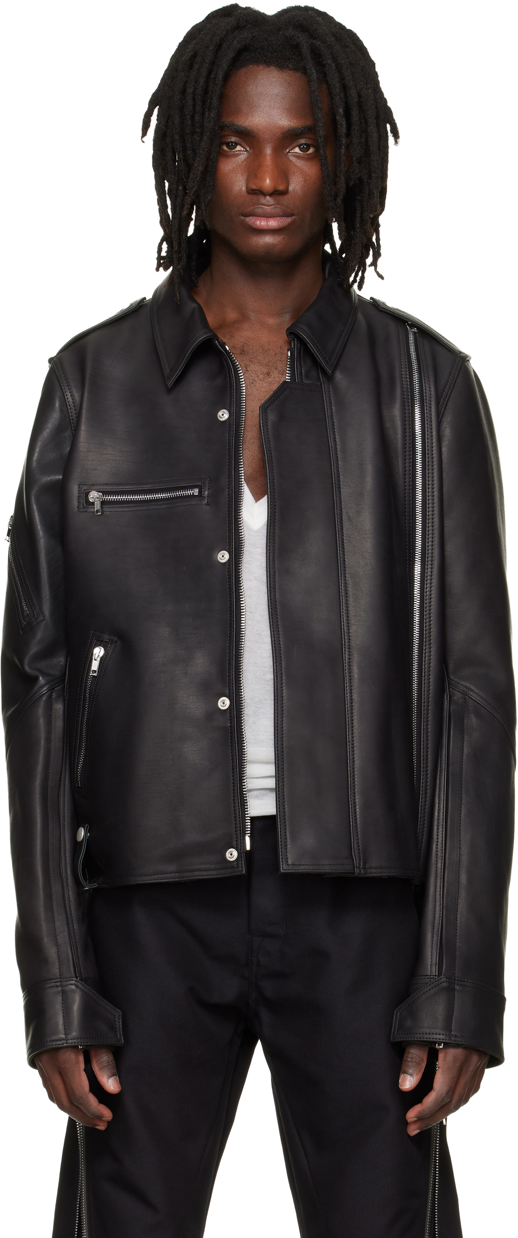 Rick Owens: Black 'SUICIDE' Edition Temple Vega Leather Jacket