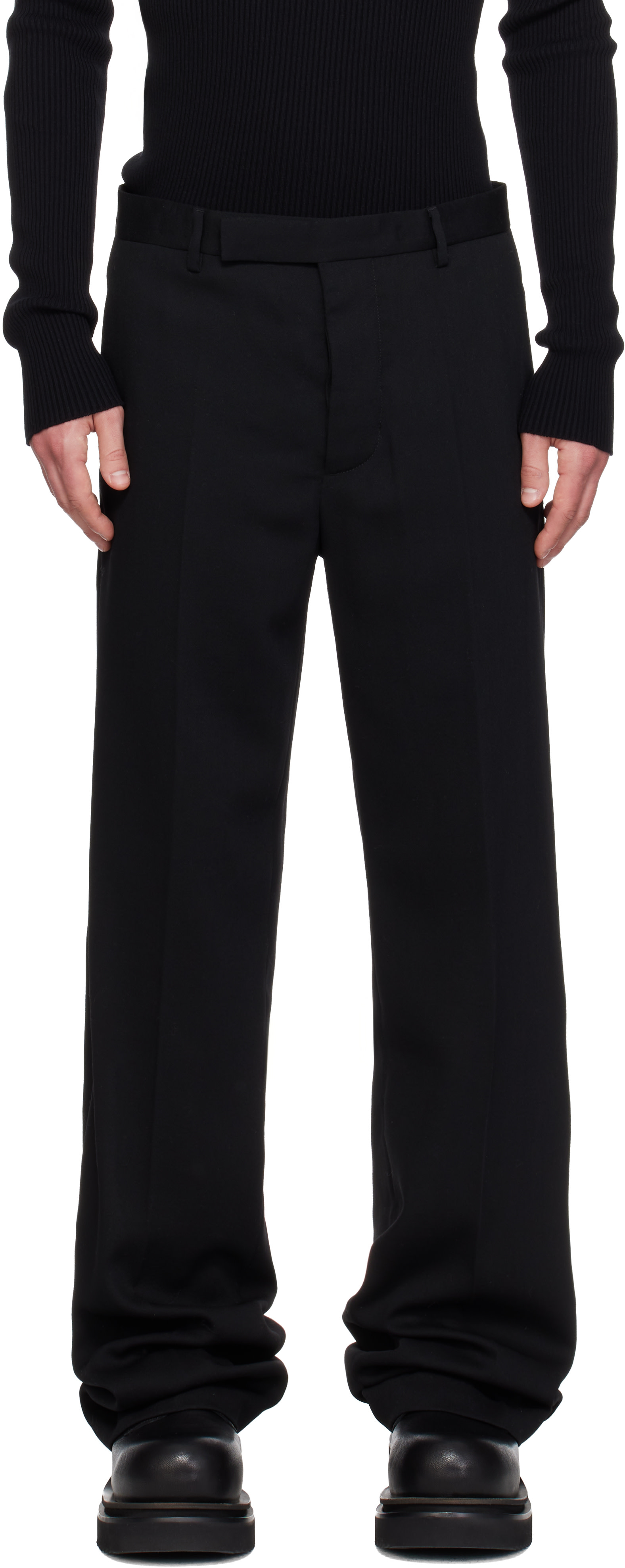 Rick Owens: ブラック Temple Tailored Dietrich トラウザーズ