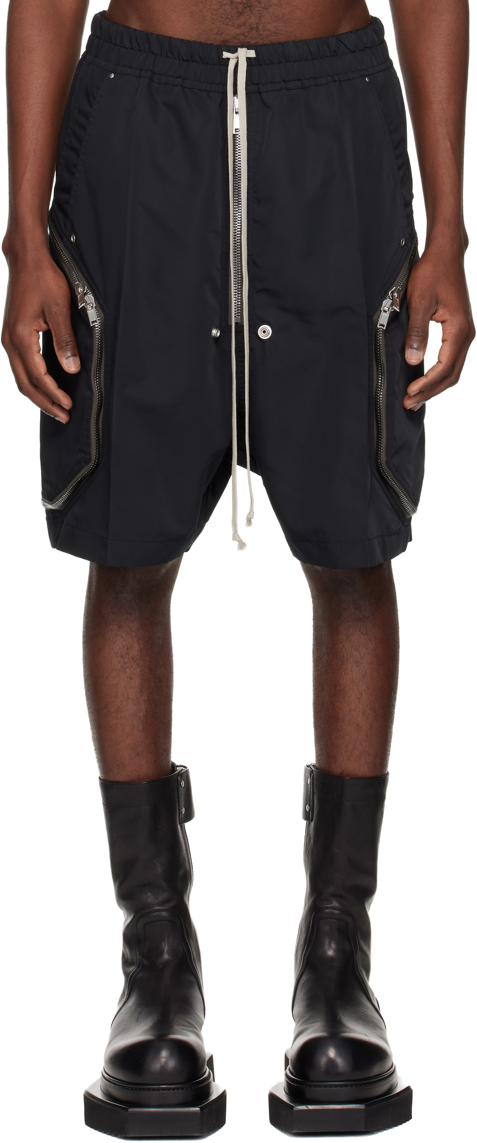 Rick Owens: Black Temple Heizer Bela Shorts | SSENSE
