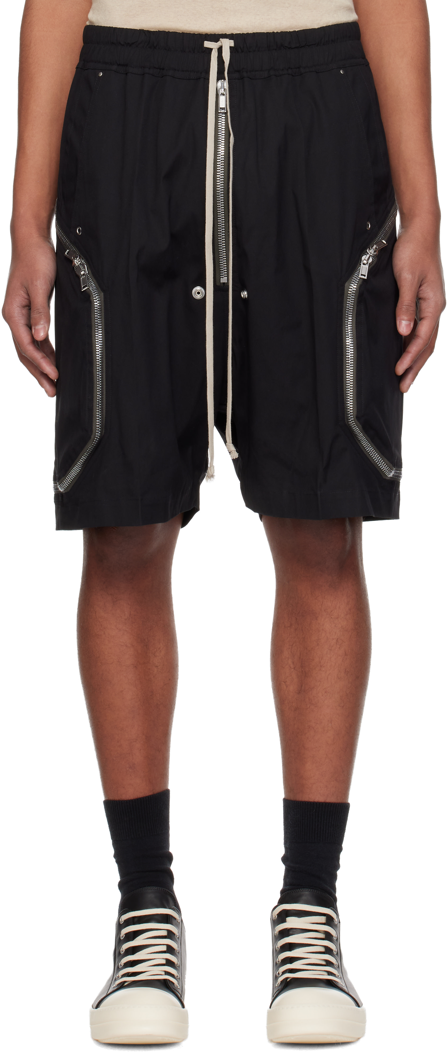 Rick Owens: ブラック Temple Heizer Bela ショートパンツ | SSENSE 日本
