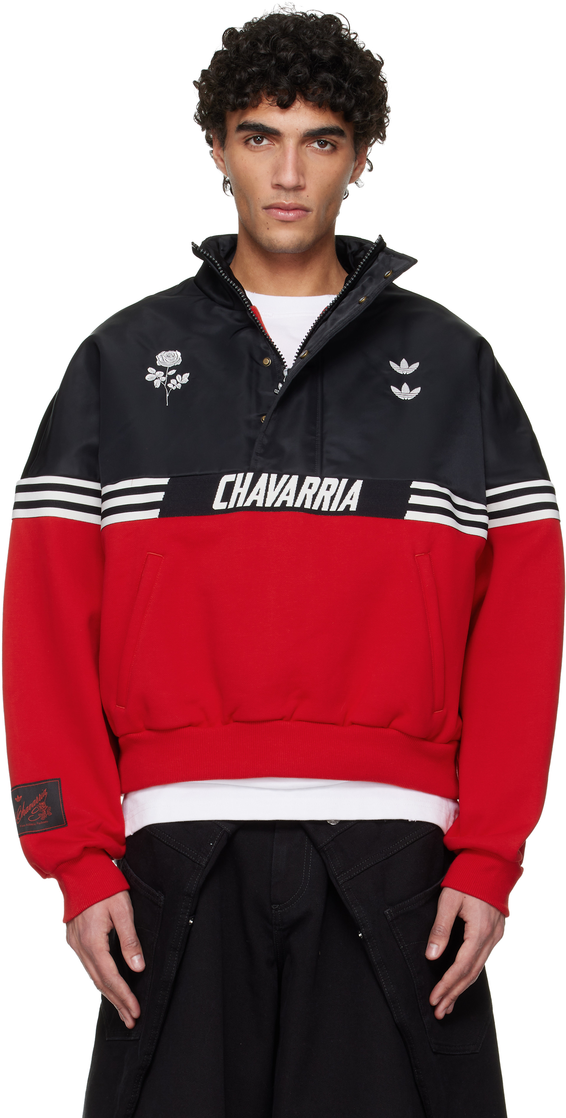 WILLY CHAVARRIA セットアップジャージ M 黒/赤 WILLY CHAVARRIA: Black & Red adidas Originals Edition Halfzip
