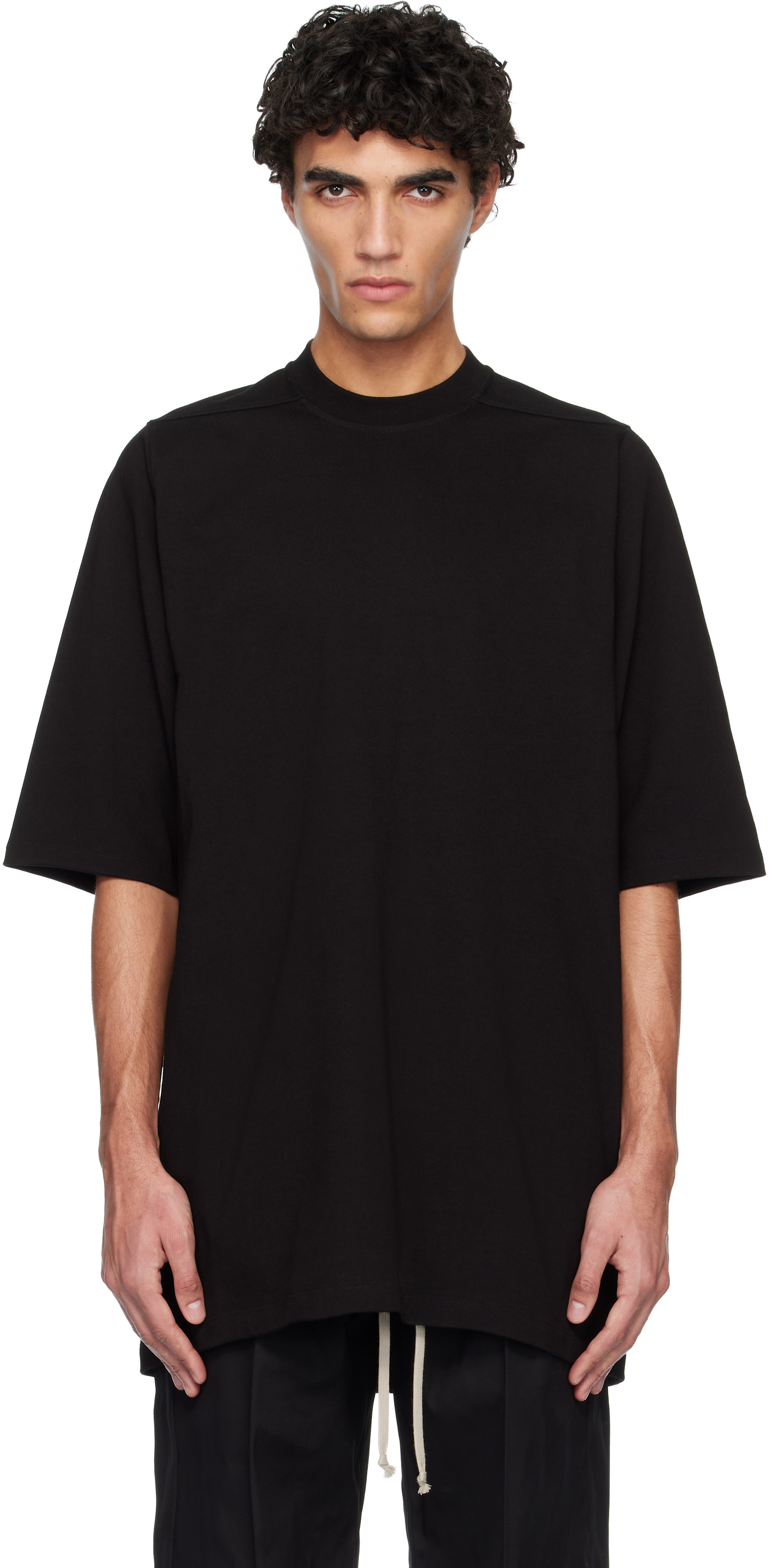 Rick Owens: Black Temple Tommy T-shirt | SSENSE