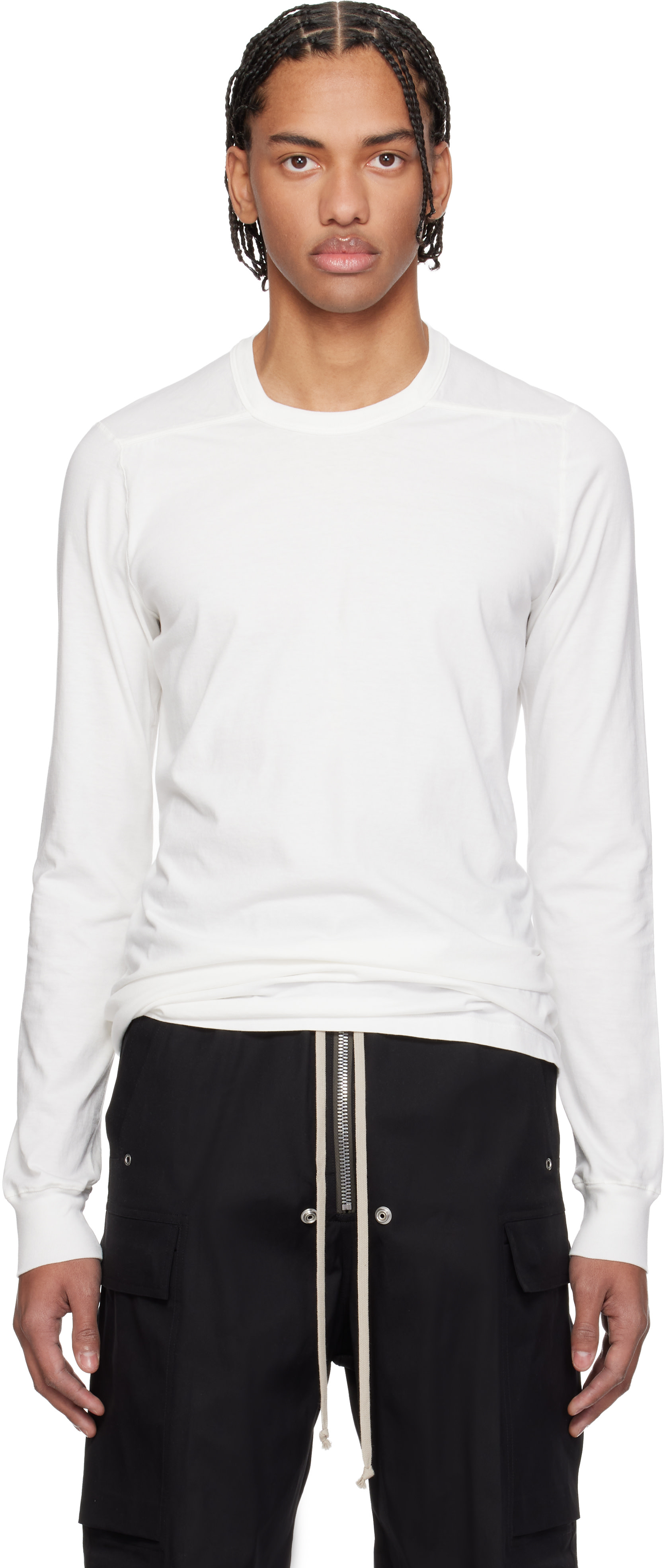 Rick Owens: オフホワイト Temple Level LS Tシャツ | SSENSE 日本
