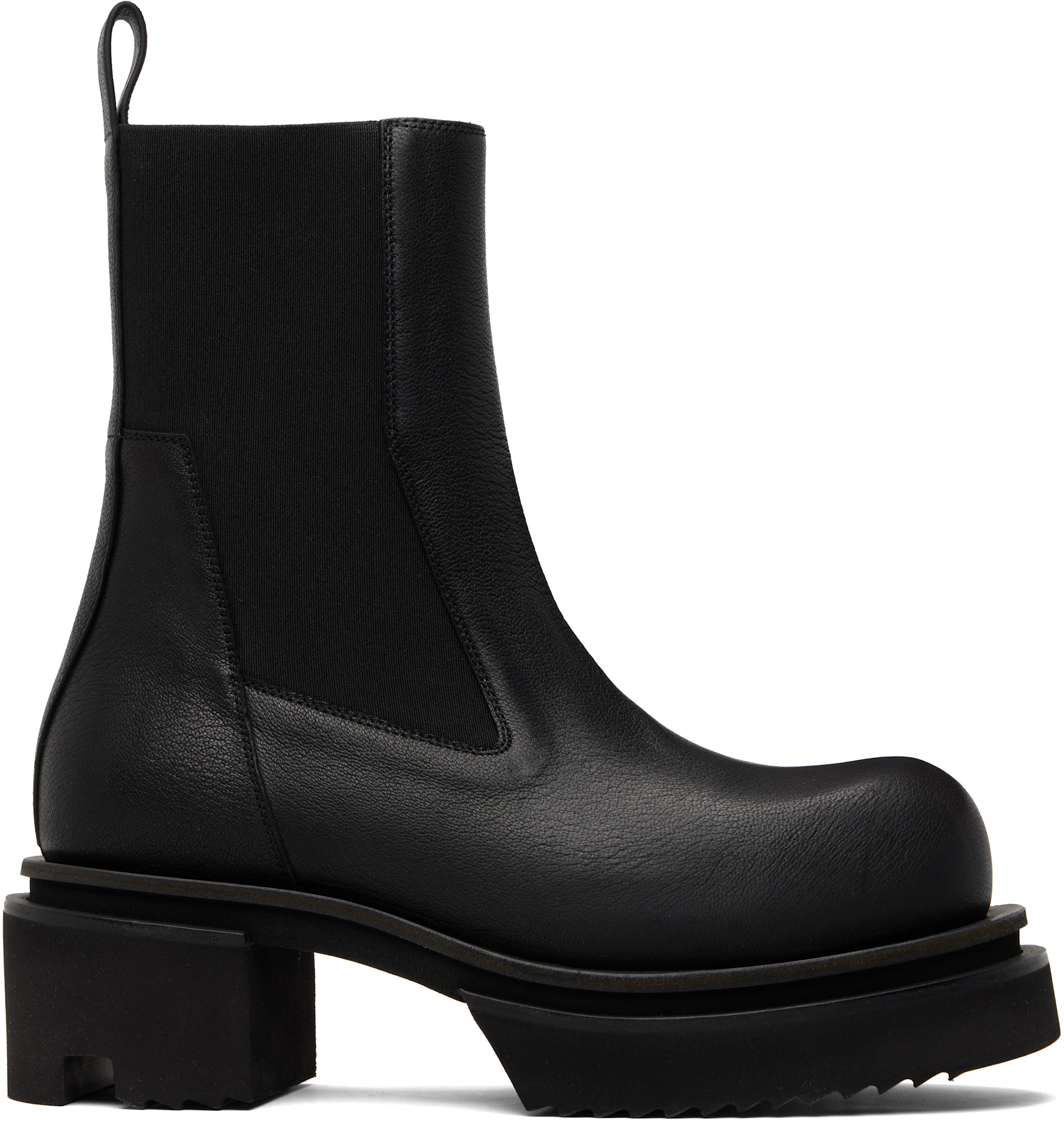 Rick Owens: Black Temple Beatle Bogun Chelsea Boots | SSENSE
