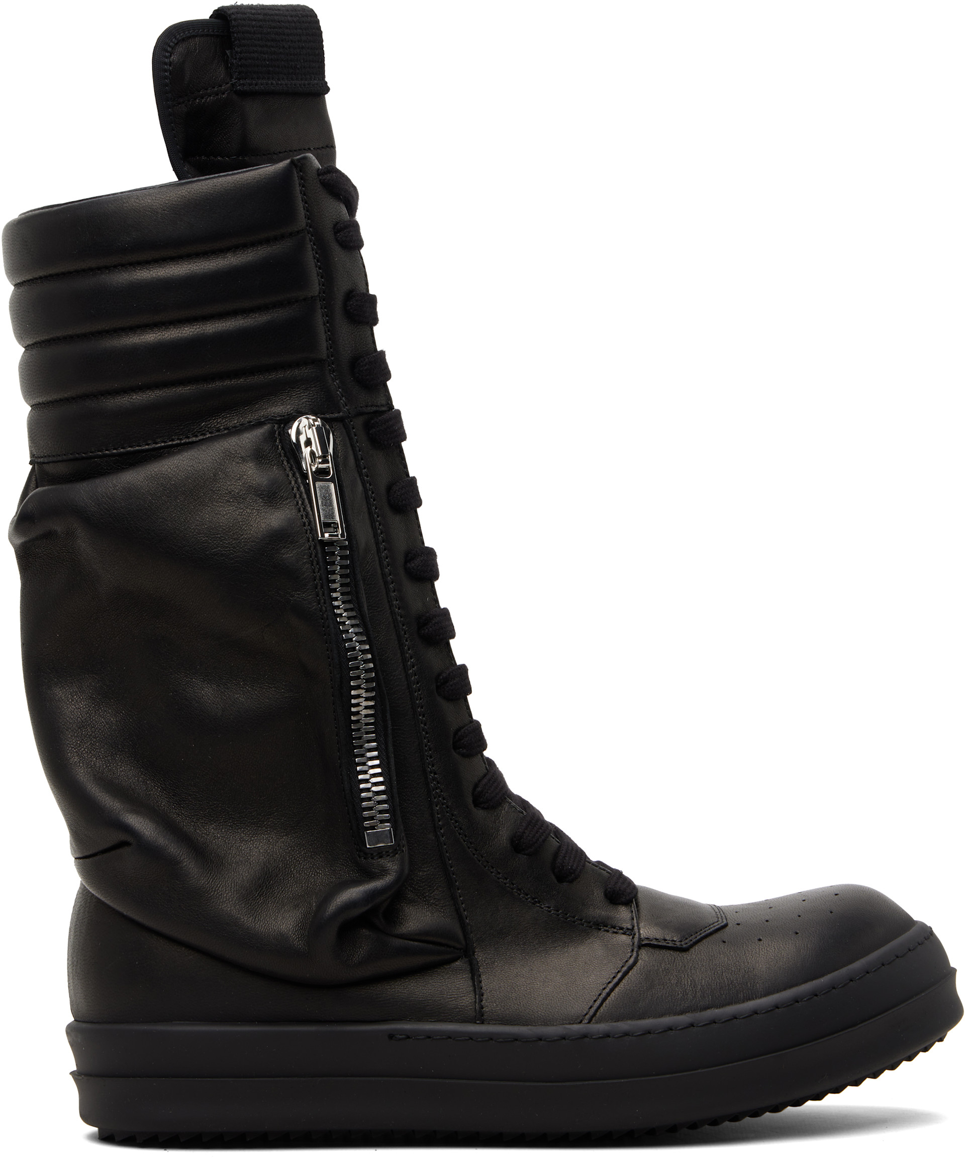 Rick Owens: Black Temple Cargo Geobasket Sneakers | SSENSE Rick Owens: Black Temple Cargo Geobasket Sneakers | SSENSE
