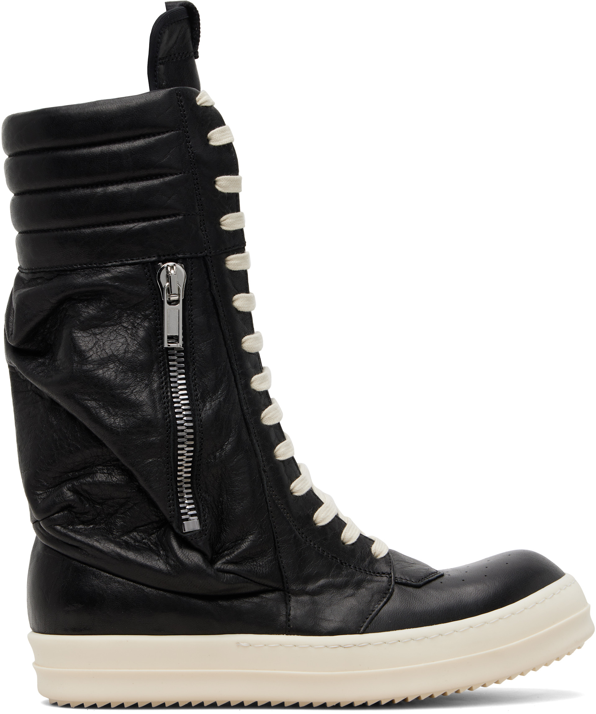 Rick Owens: Black Temple Cargo Geobasket Sneakers | SSENSE