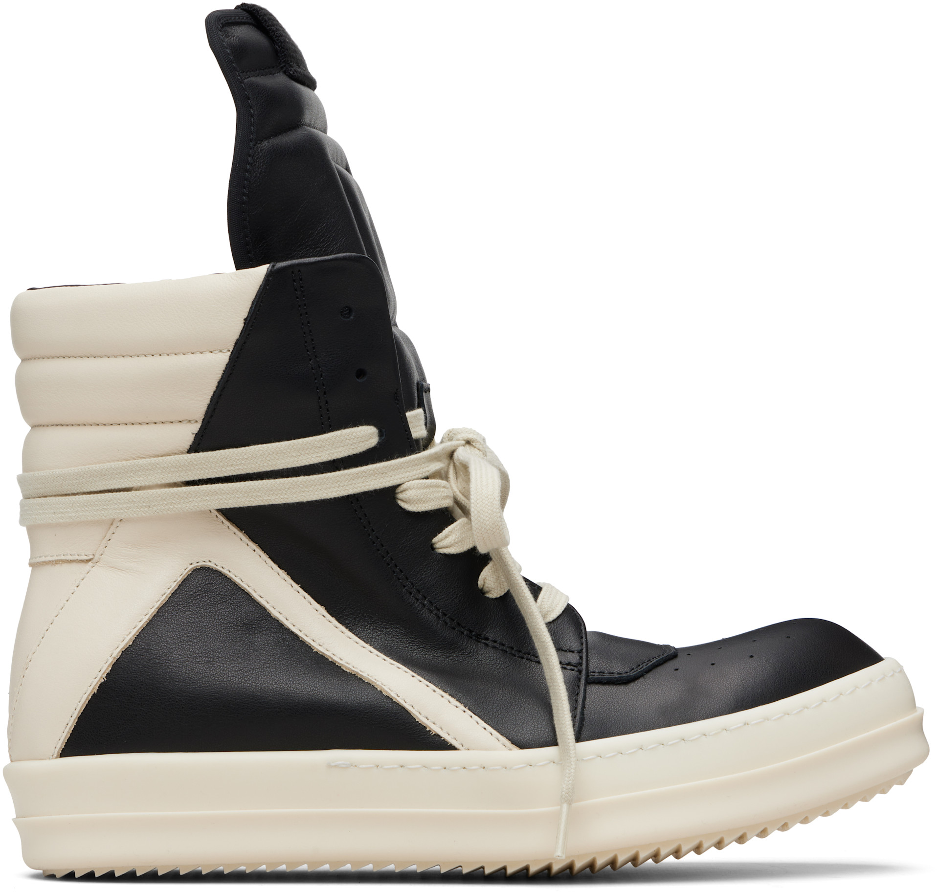 靴 rick owens geobasket Rick Owens: Black Temple Geobasket Sneakers | SSENSE