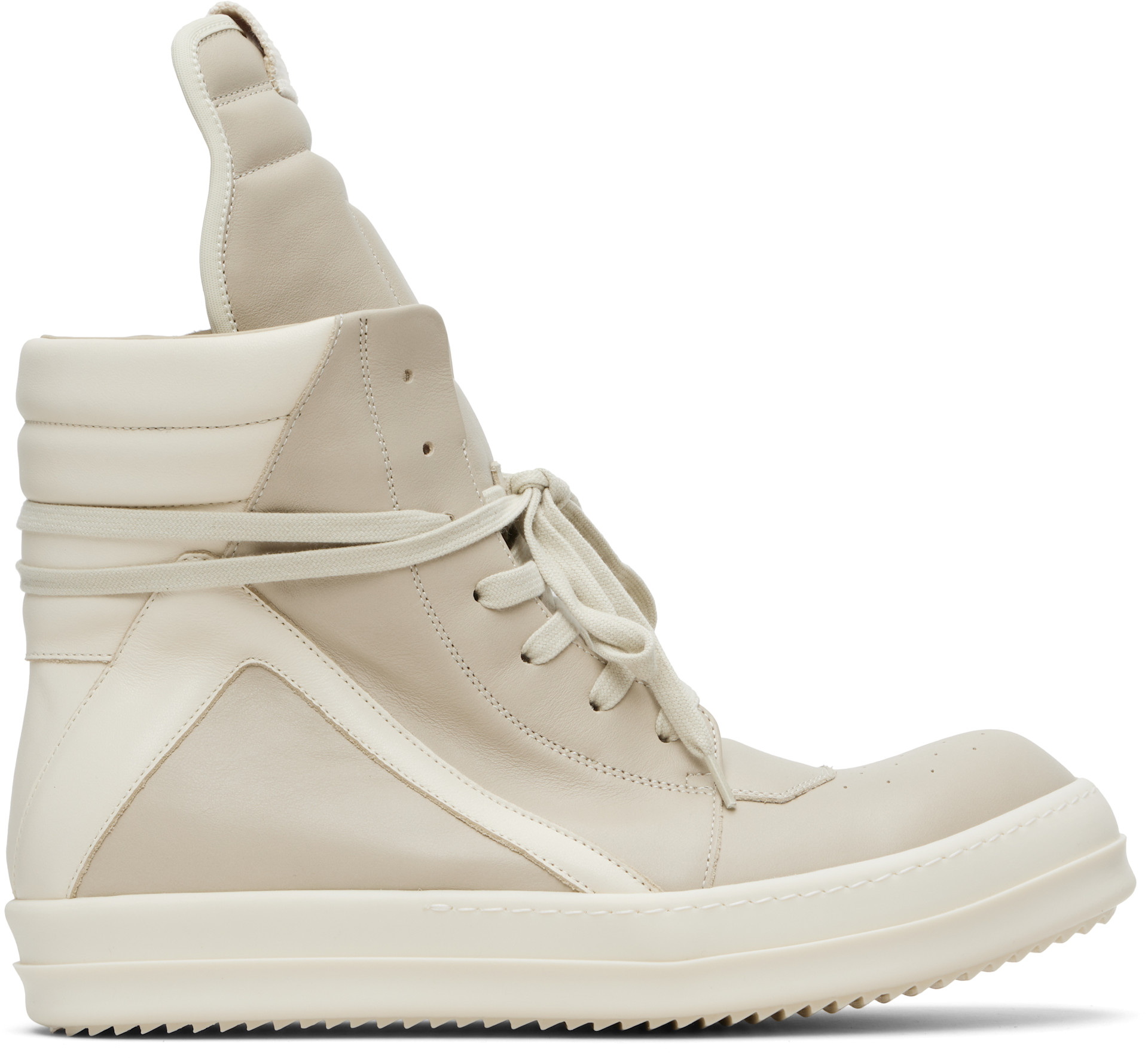 Rick Owens: Off-White Temple Geobasket Sneakers | SSENSE Canada