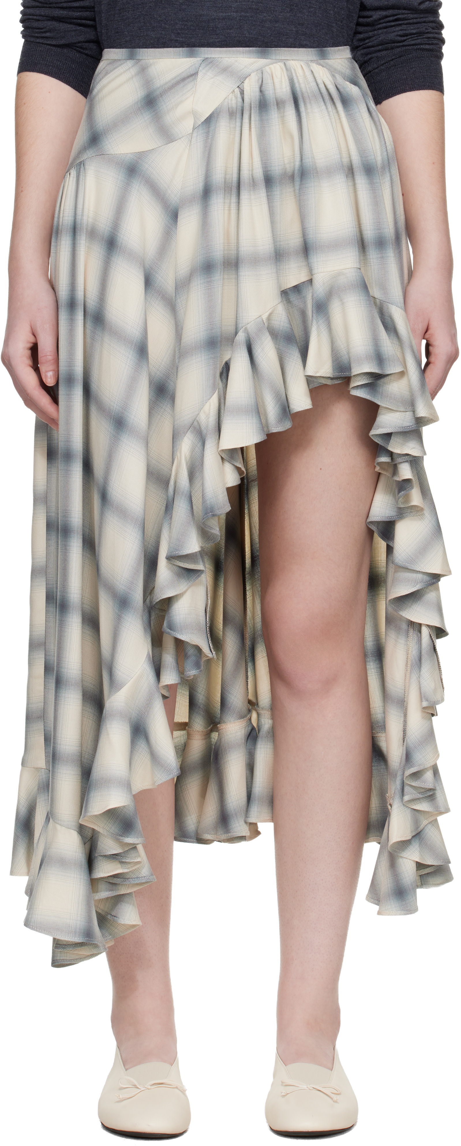 COLLINA STRADA スカート Collina Strada: Off White Florist Midi Skirt | SSENSE