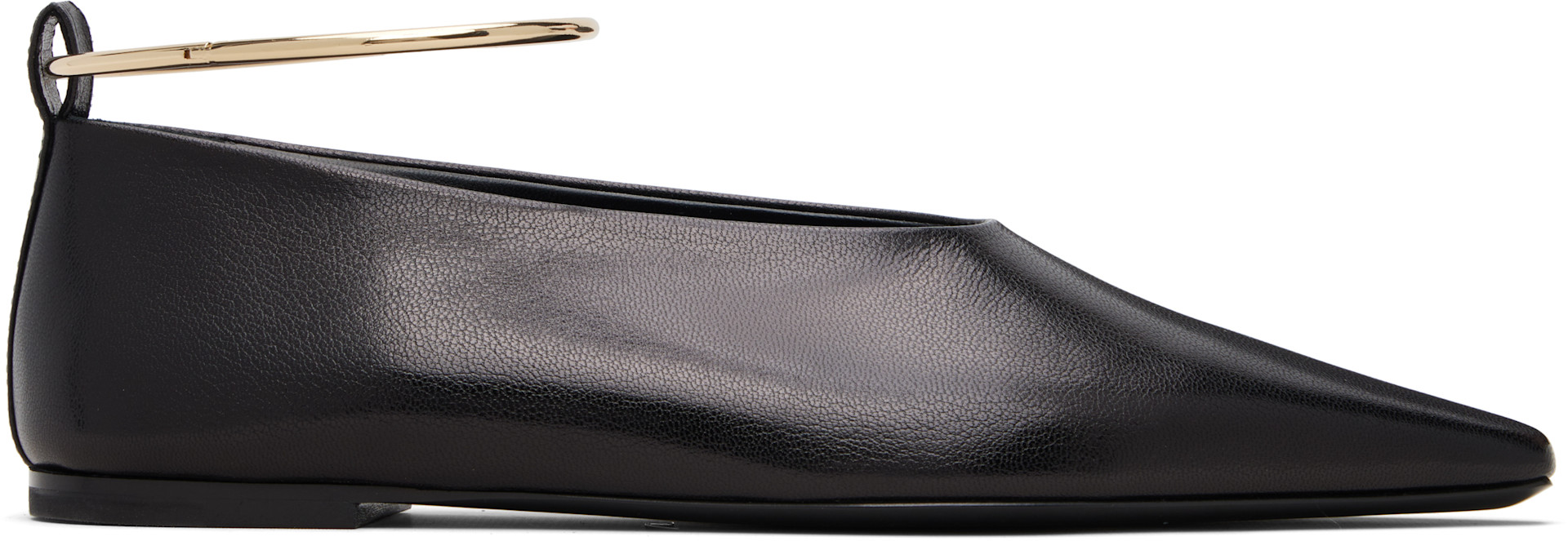 Jil Sander: Black Ring Ballerina Flats | SSENSE