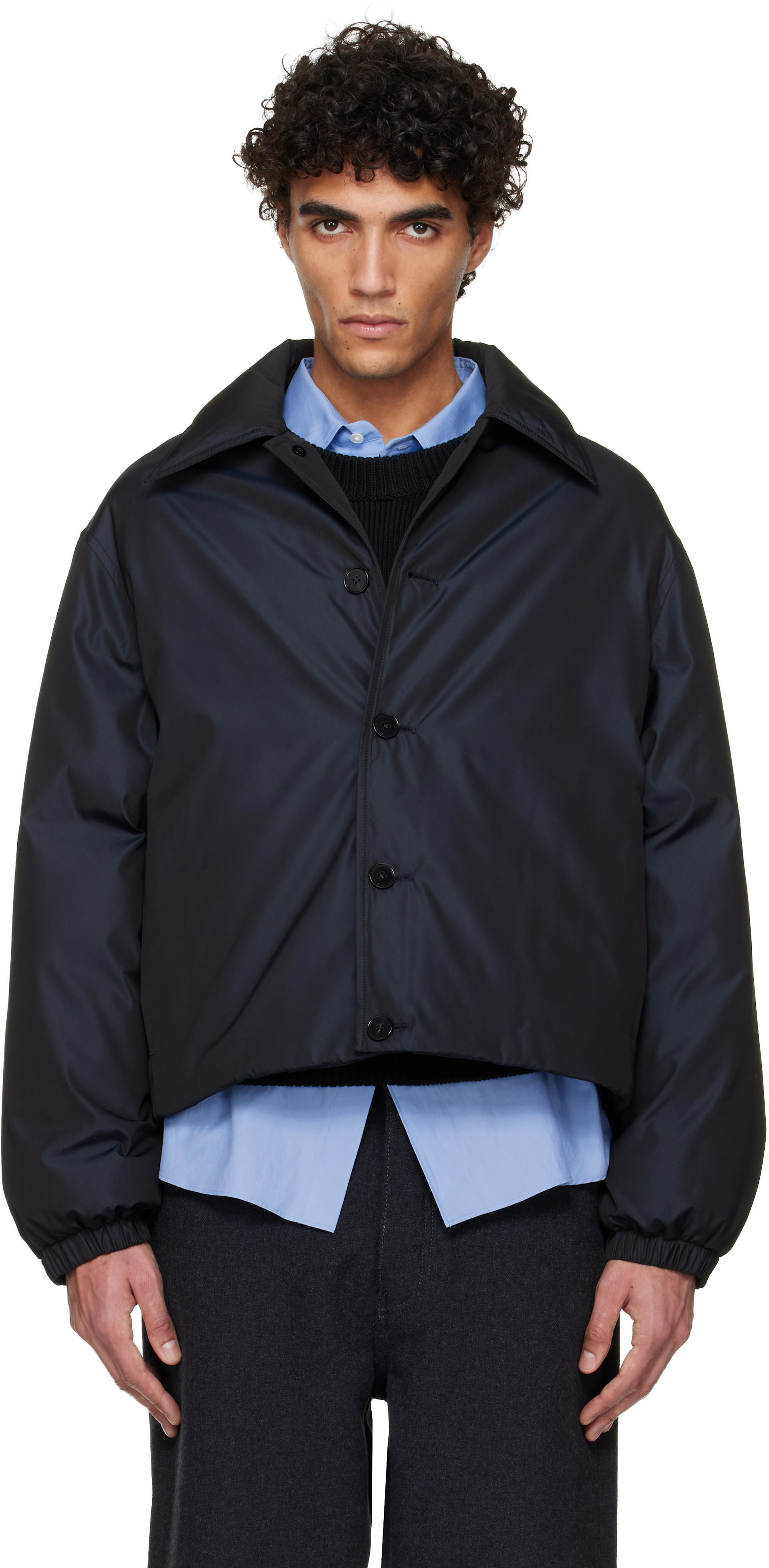 【JILSANDER】美品 ブラック サテンジャケット 34 S〜M 裏地付き JACKET 34 DB | JIL SANDER(ジルサンダー) / アウター スーツ