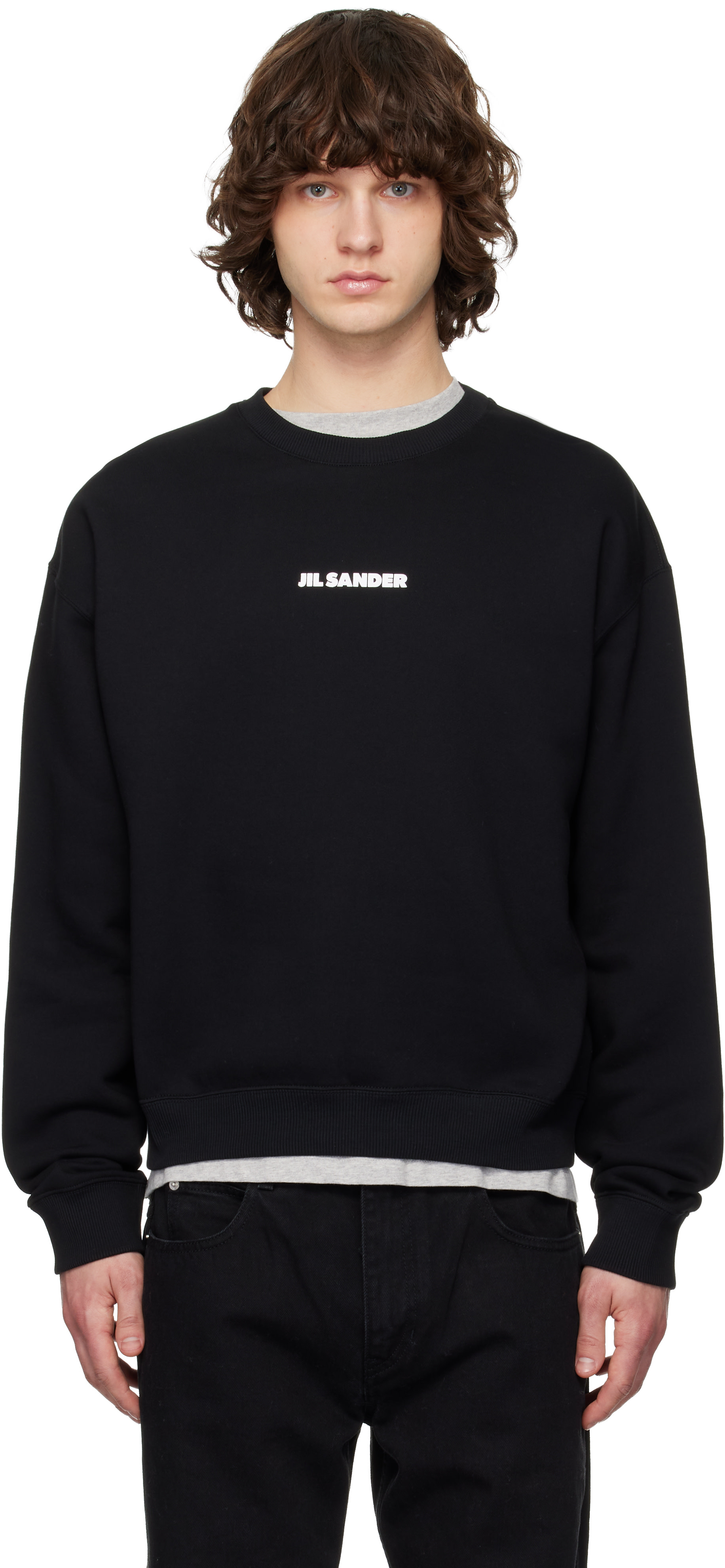 Jil Sander: Black Logo Sweatshirt | SSENSE