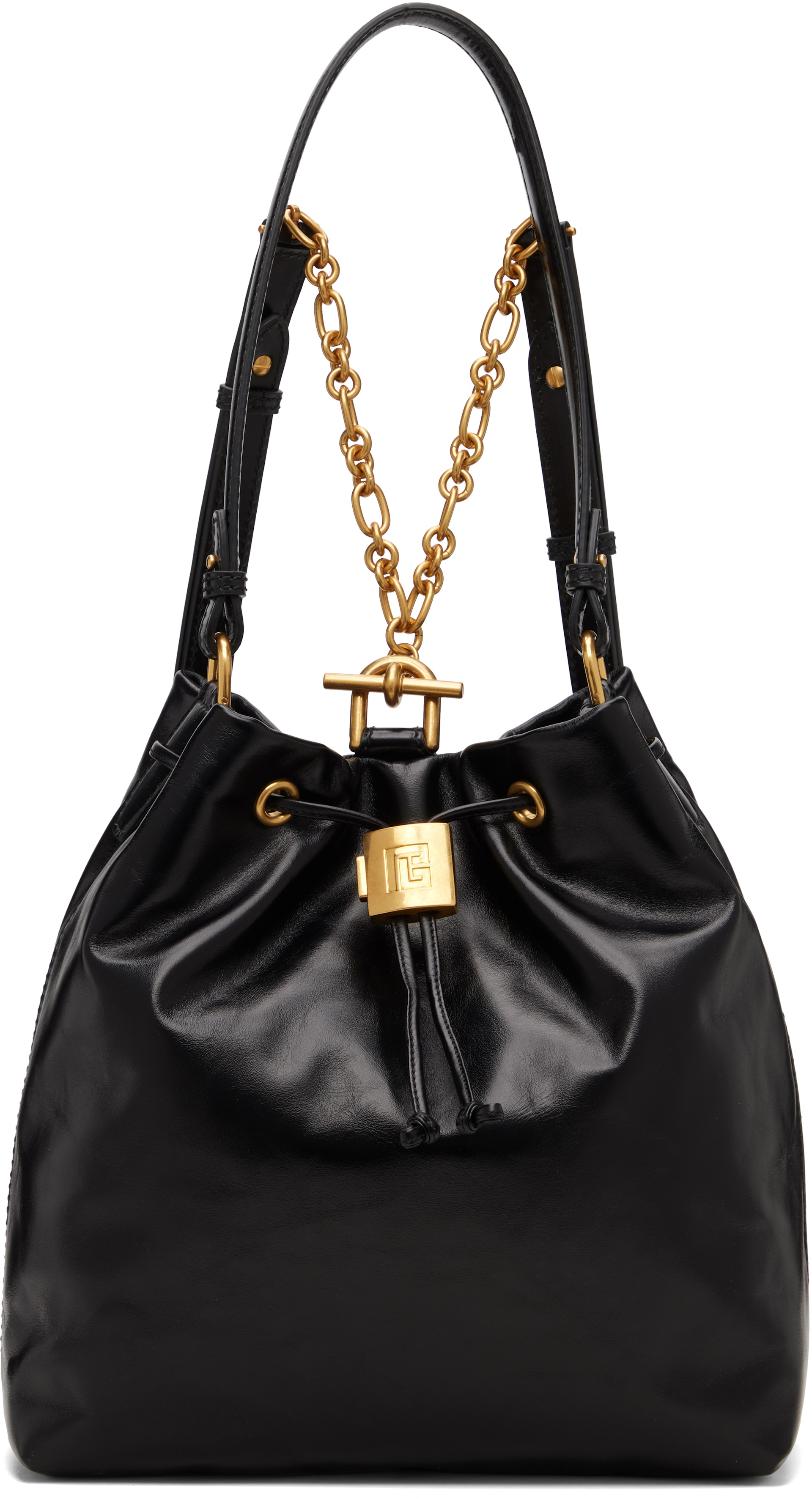 BALMAIN: Black Pulse Calfskin Leather Backpack | SSENSE