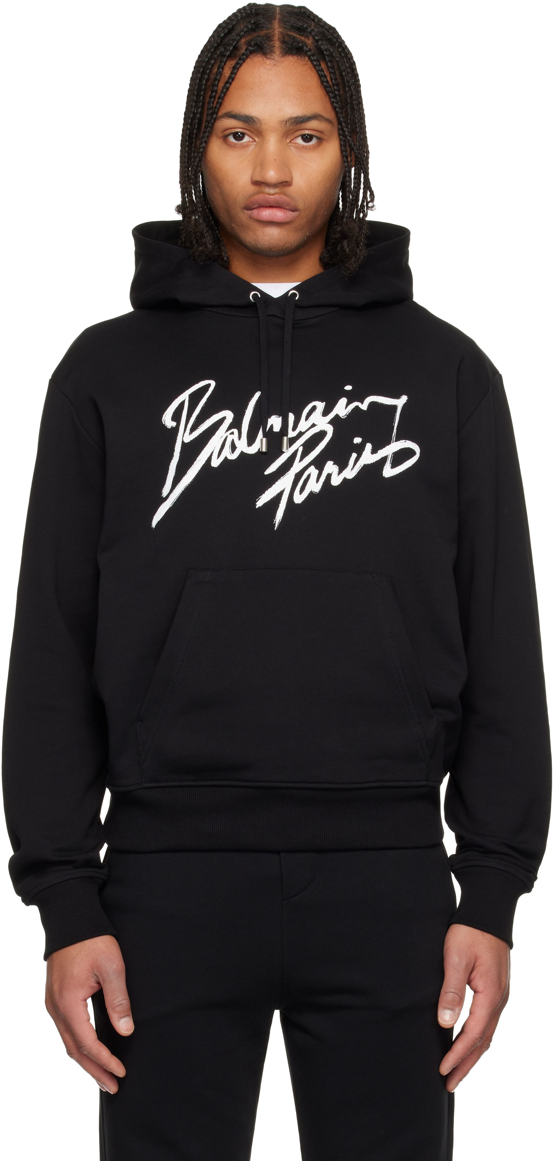 BALMAIN PARIS ジップアップパーカー Balmain - Logo-Jacquard Loopback Cotton-Jersey Zip-Up Hoodie