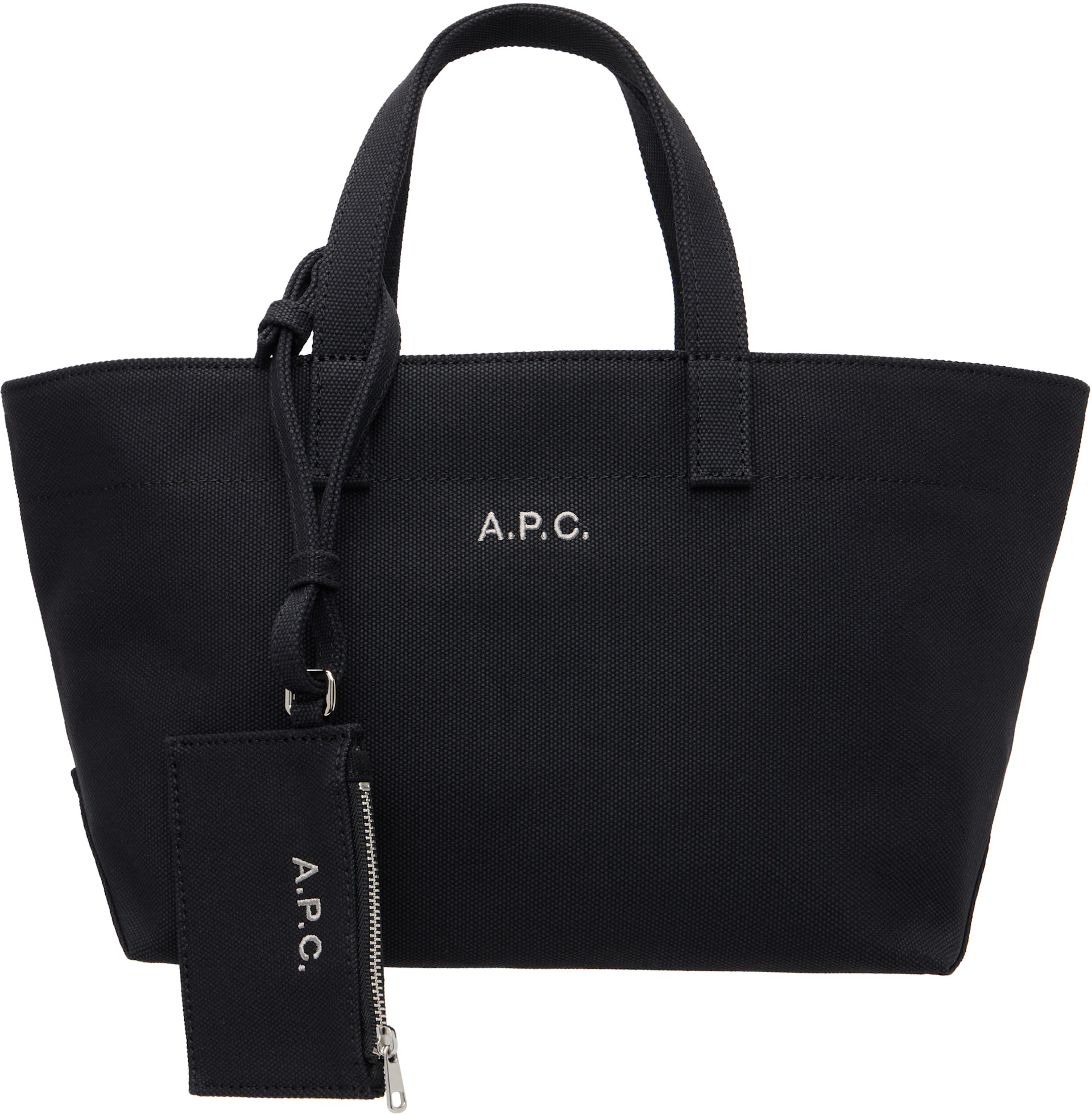 A.P.C. ブラック　トートバッグ A.P.C.: ブラック スモール 'Le Drummer' トワル トートバッグ