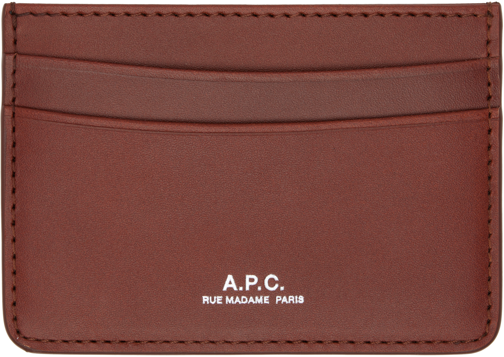 A.P.C.: Brown André Card Holder | SSENSE