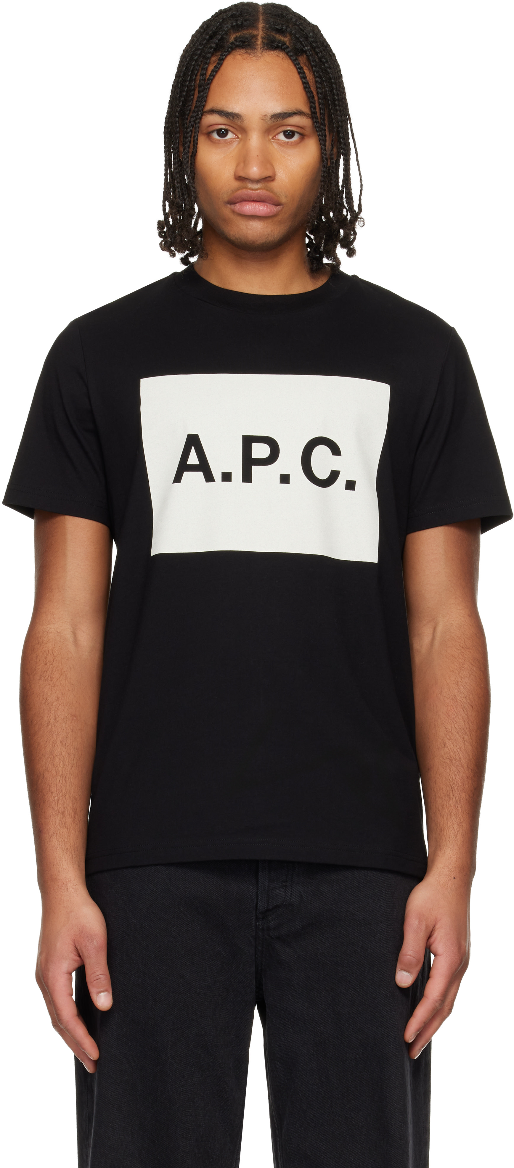 A.P.C.: Black Cotton T-shirt | SSENSE