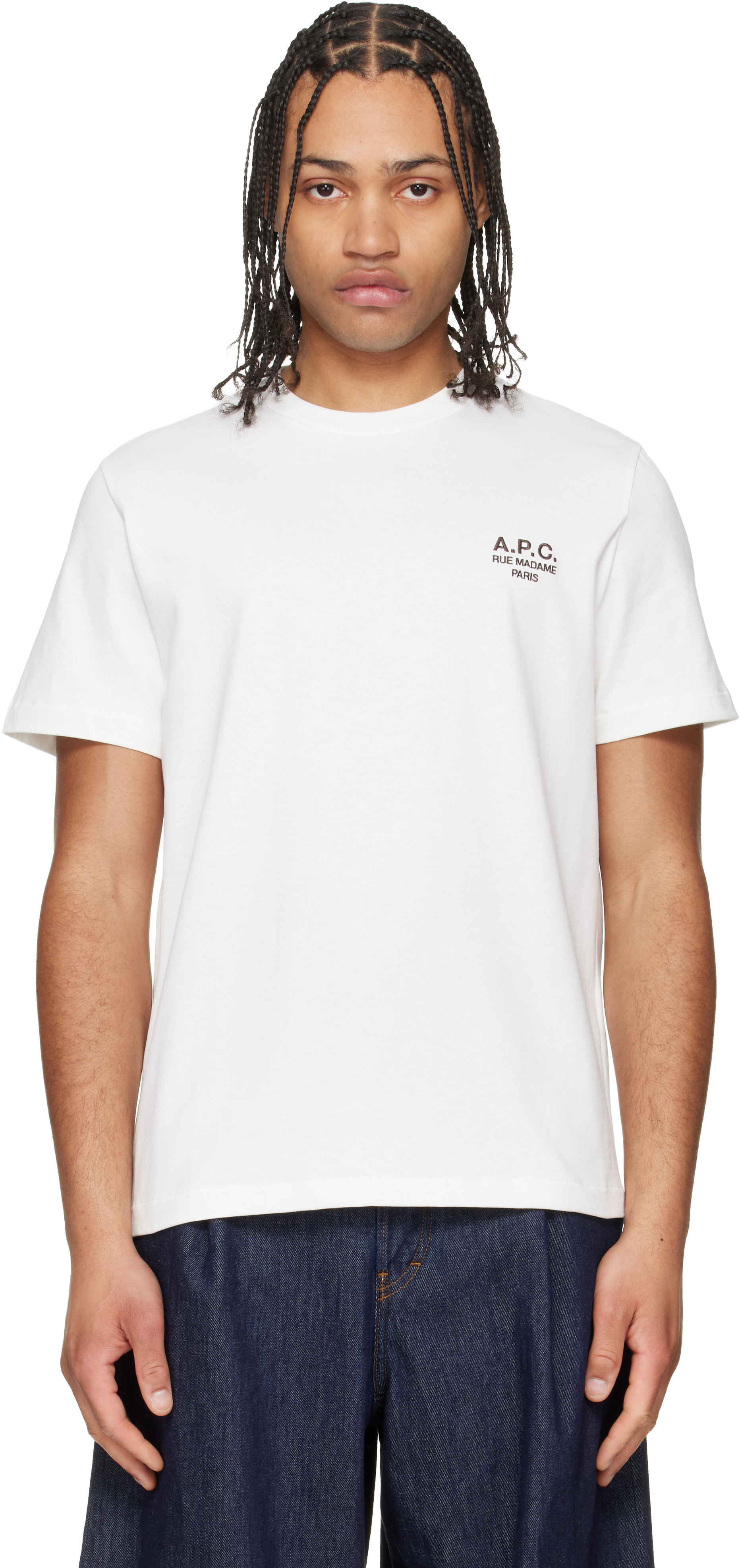 A.P.C. Tシャツ Rue Madame Paris L A.P.C.: White Standard 'Rue Madame' T-shirt | SSENSE
