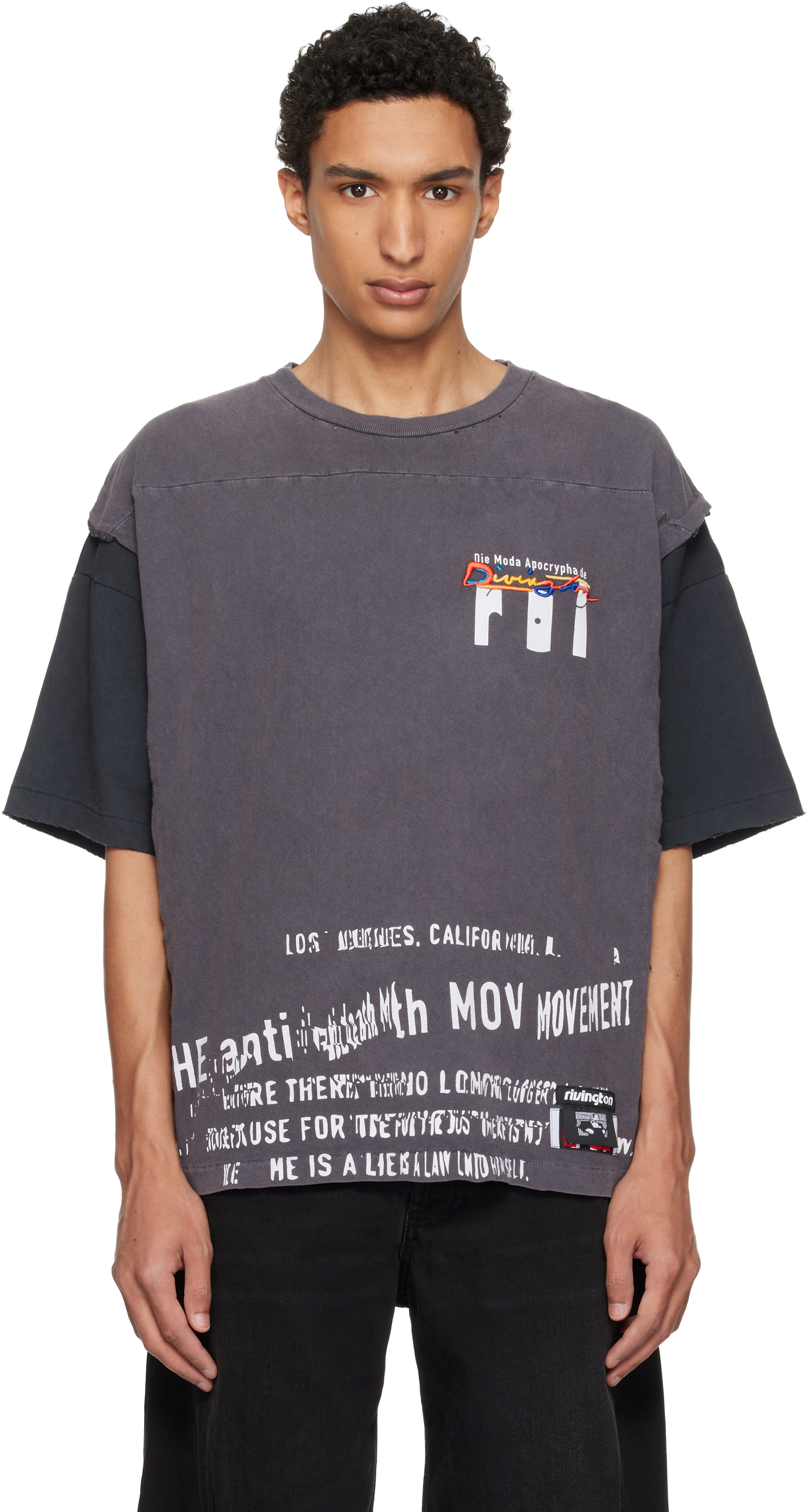 Rivington Roi Rebis: グレー Moda Apocrypha Quad Tシャツ | SSENSE 日本
