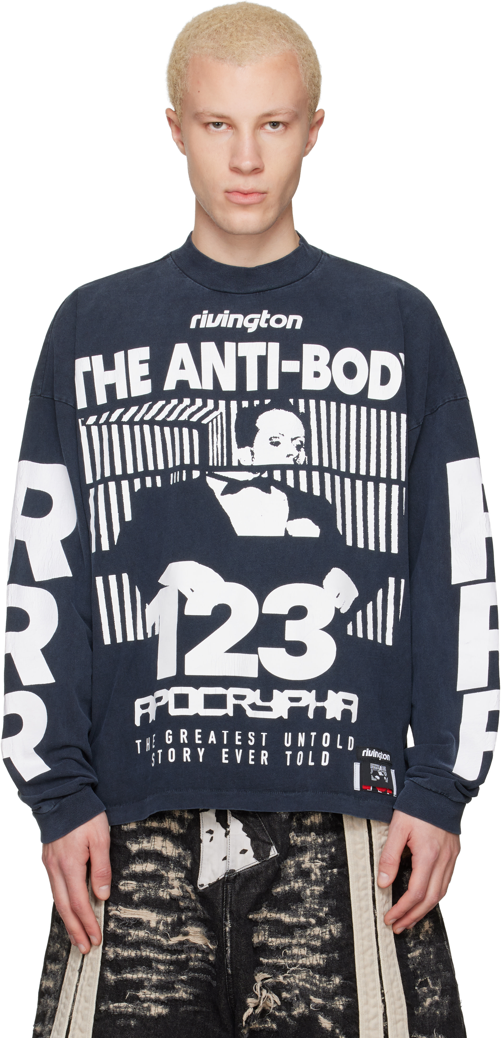 Rivington Roi Rebis: Black 'The Anti-Body' Vintage Long Sleeve T