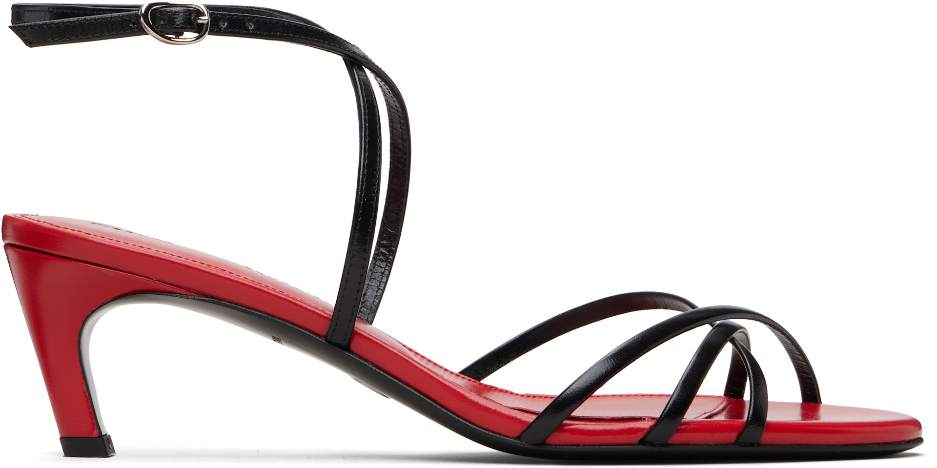 Black & Red Uma Ankle Strap Heeled Sandals by Proenza  Proenza Schouler Size 40.5 Red Sandals main image 0