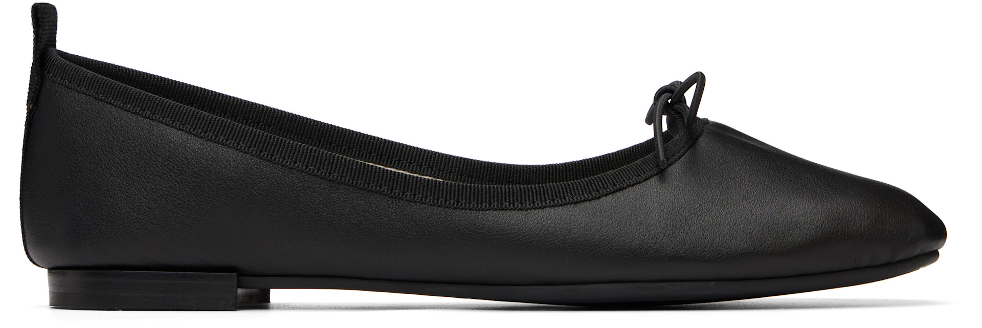 Repetto: Black Garance Square-Toe Rubber-Sole Ballerina Flats | SSENSE