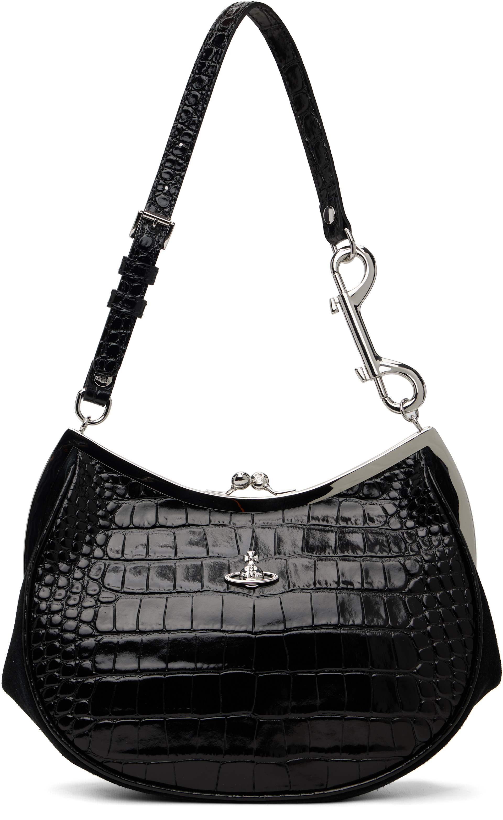 Vivienne Westwood レザー バッグ Vivienne Westwood: Black Frame Purse | SSENSE