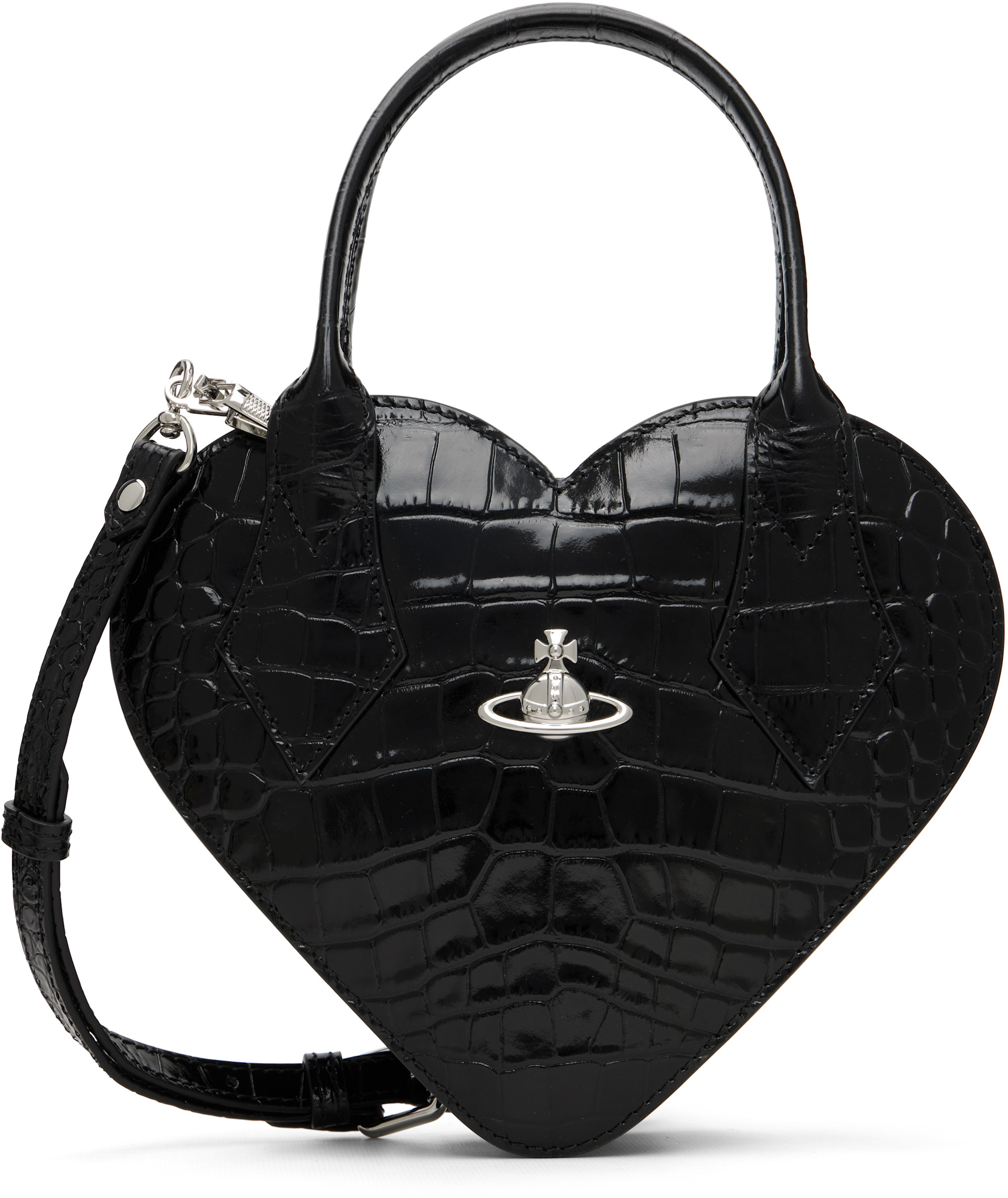 Vivienne Westwood: Black Josephine Heart Crossbody Bag | SSENSE