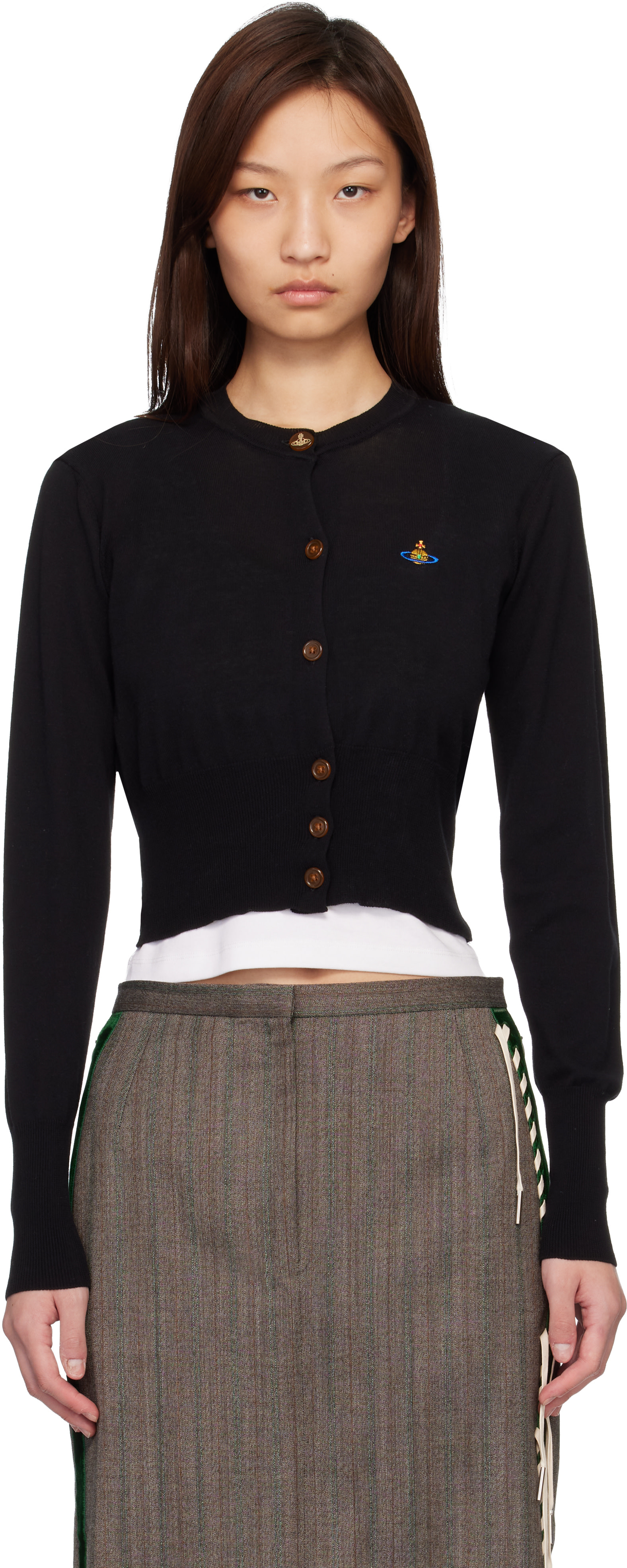 Vivienne Westwood: Black Bea Cropped Cardigan | SSENSE