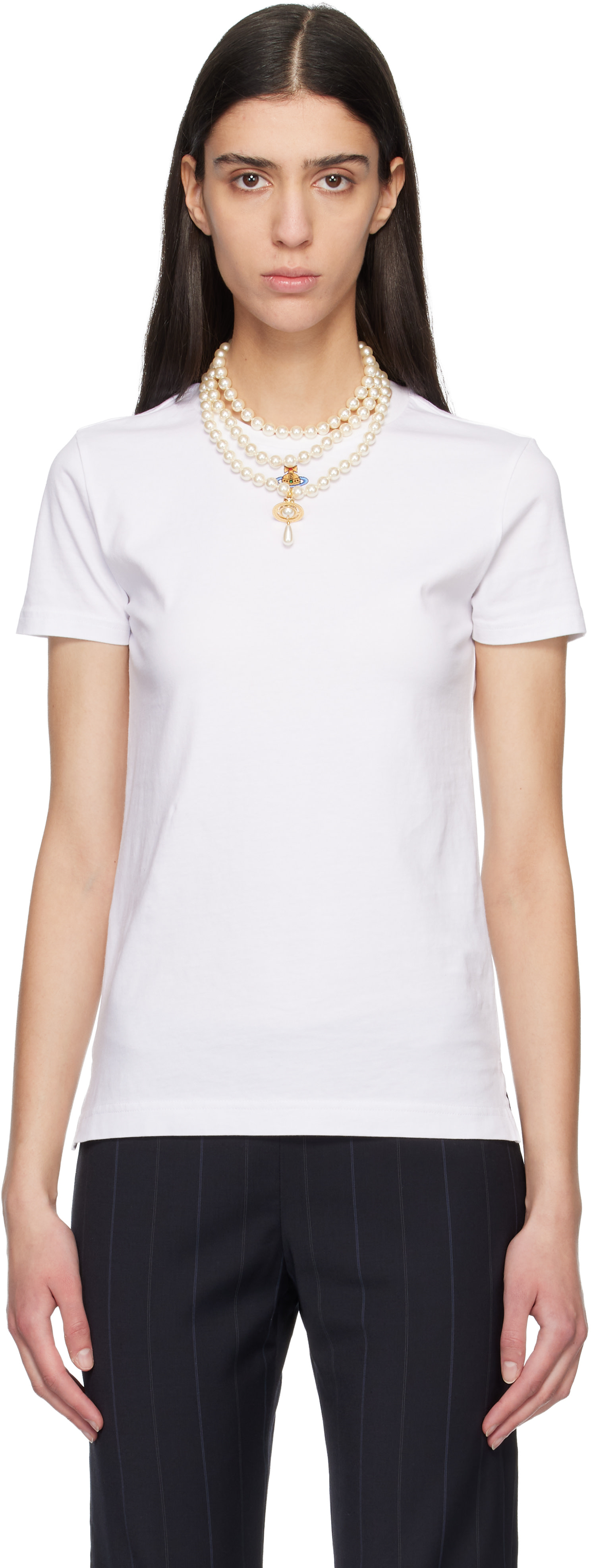 Vivienne Westwood: ホワイト Orb Peru Tシャツ | SSENSE 日本