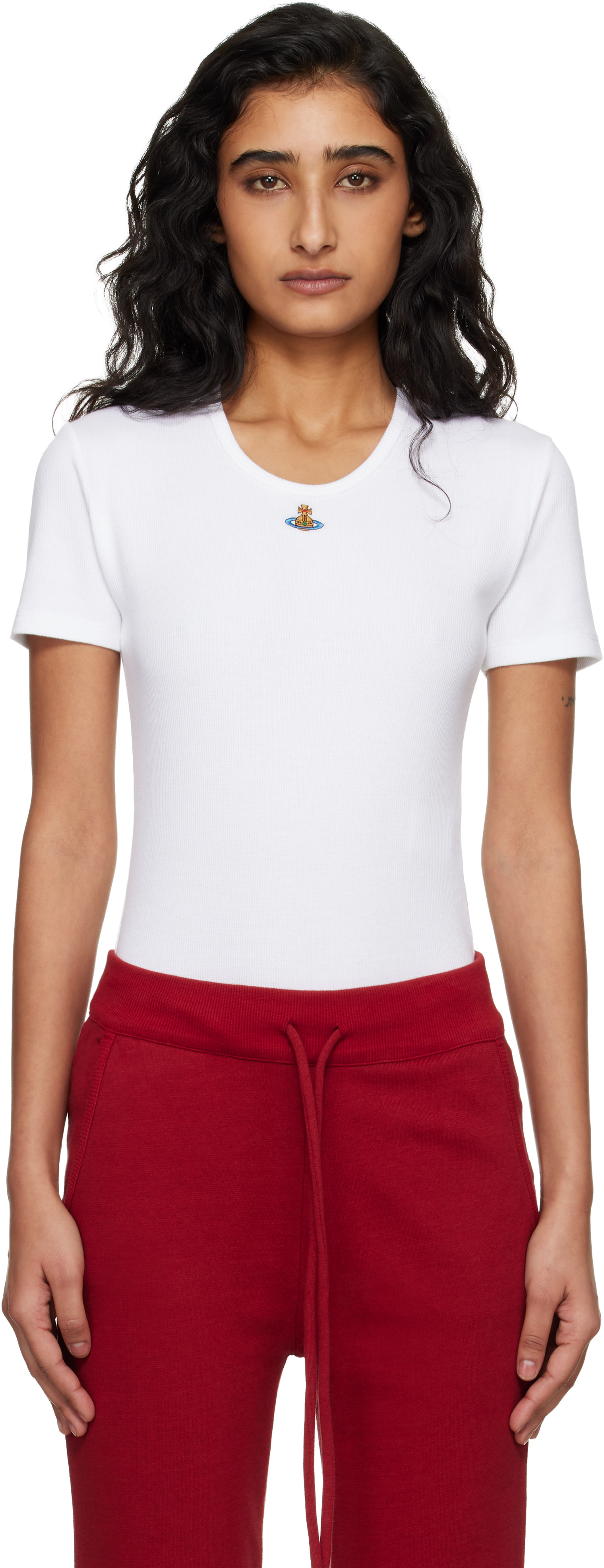 Vivienne Westwood: White Cap Sleeve Bodysuit | SSENSE