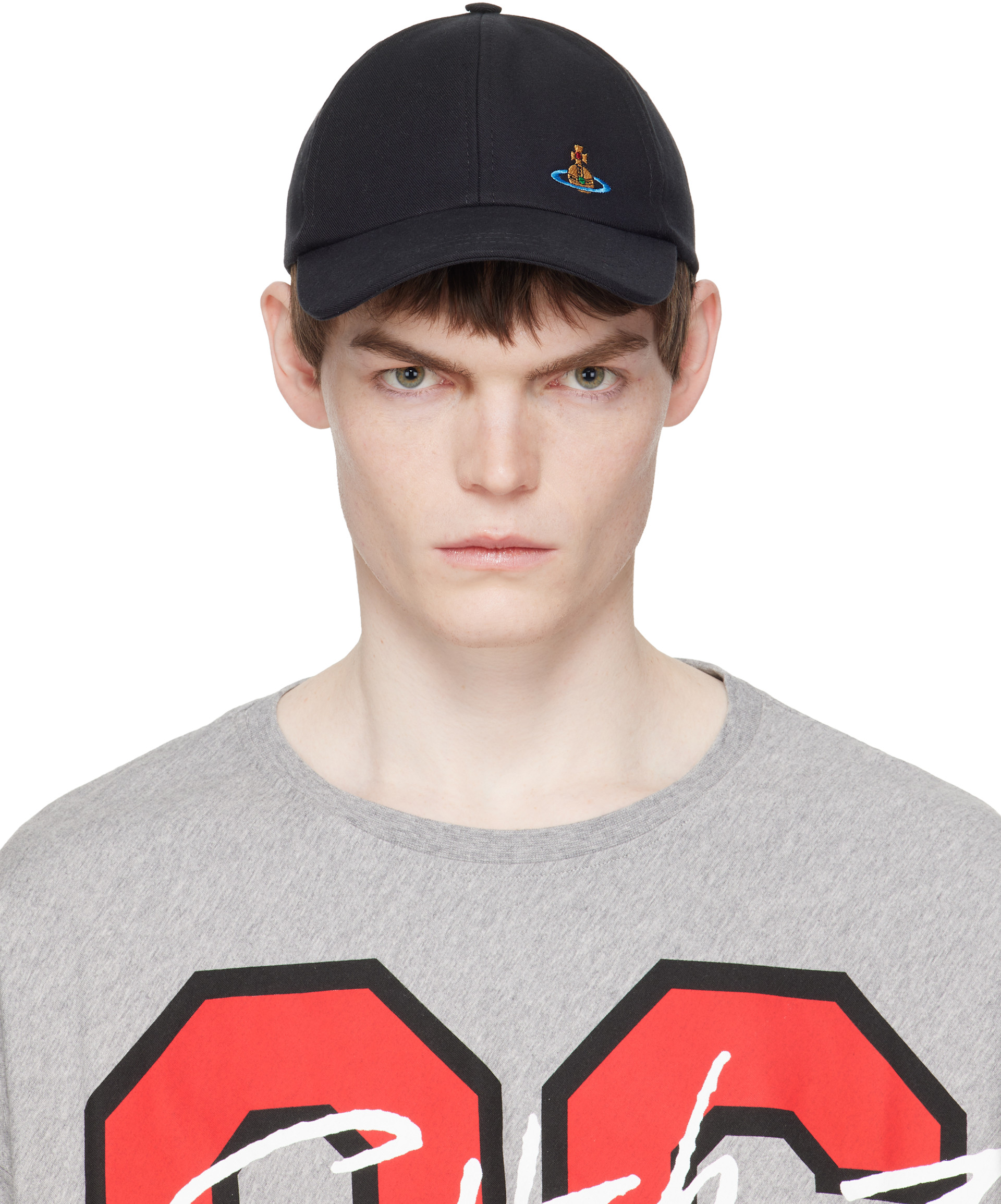 Vivienne Westwood オーブ デビル キャップ 帽子 CAP Vivienne Westwood: Black Baseball Cap | SSENSE