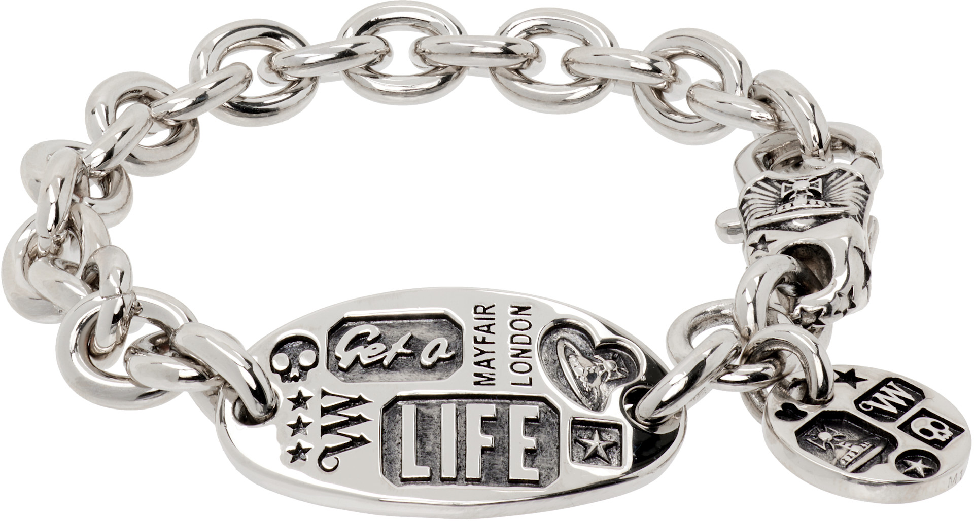 Vivienne Westwood シルバーブレスレット Vivienne Westwood: Lancelot Bracelet | SSENSE
