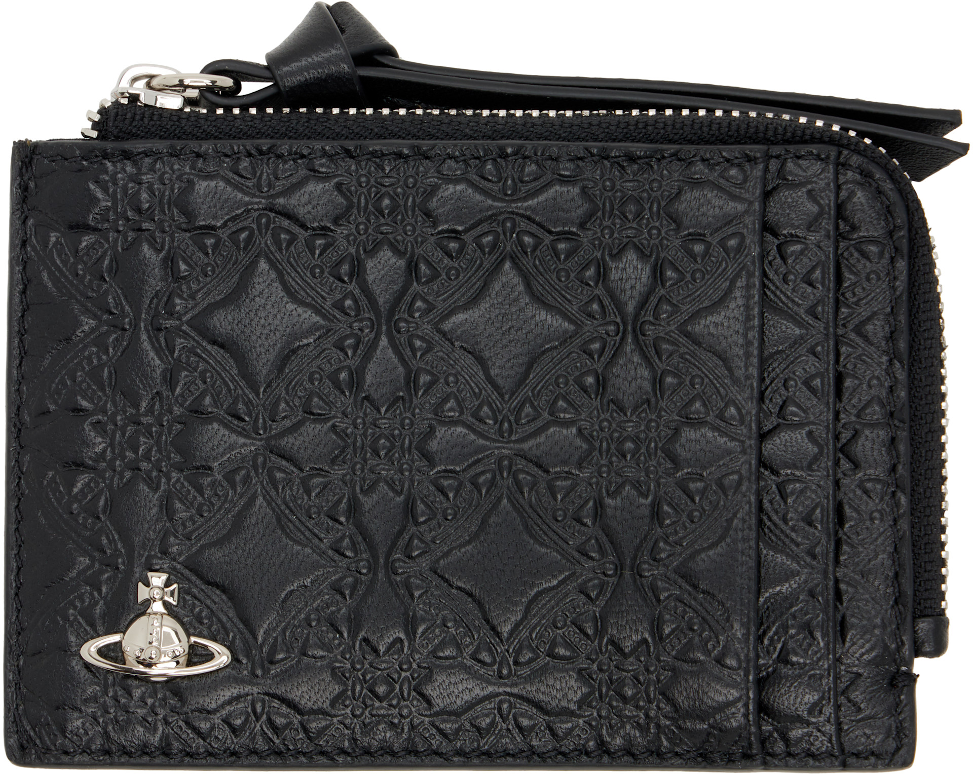 Vivienne Westwood ブラックケース Vivienne Westwood: ブラック エンボス ジップカードケース | SSENSE 日本
