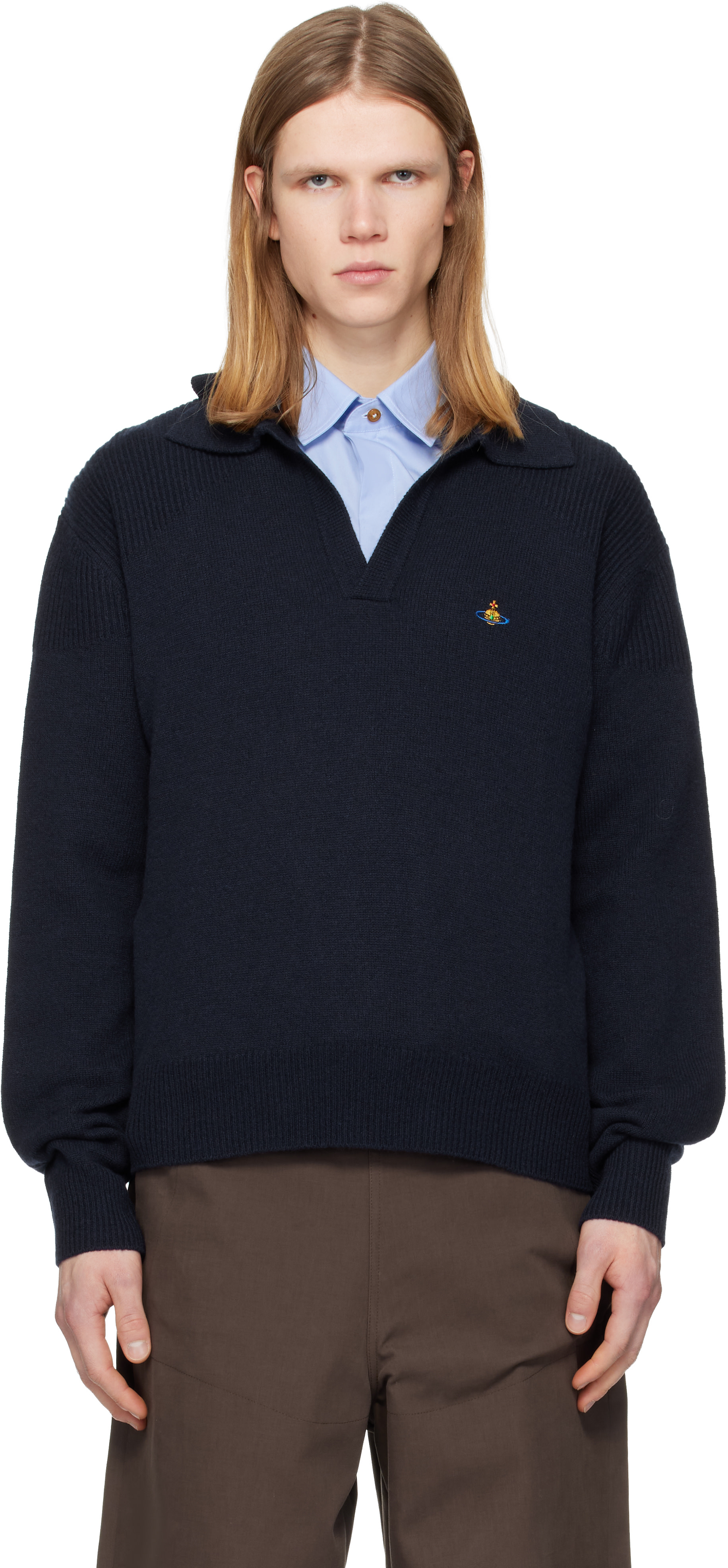 Vivienne Westwood ネイビー ポロシャツ M Vivienne Westwood: Navy Football Polo | SSENSE
