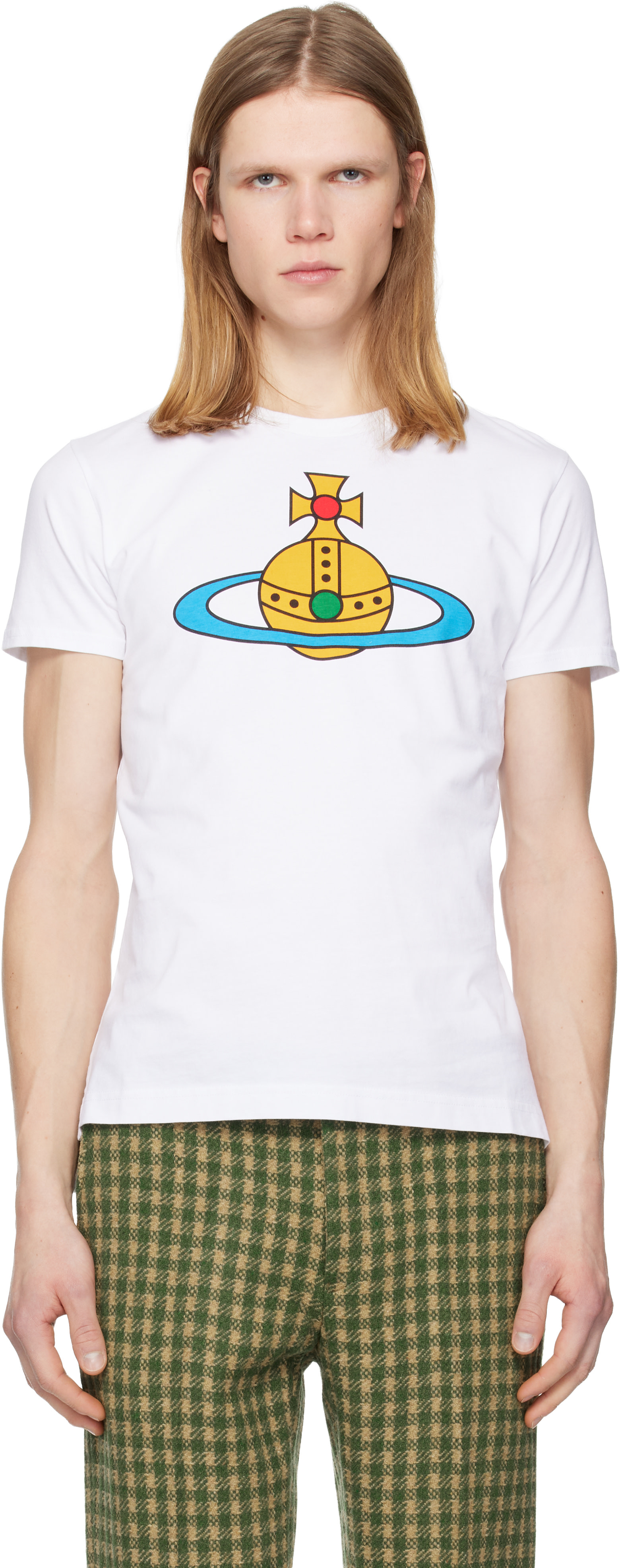 Vivienne Westwood: White Oversized Orb Peru T-shirt | SSENSE