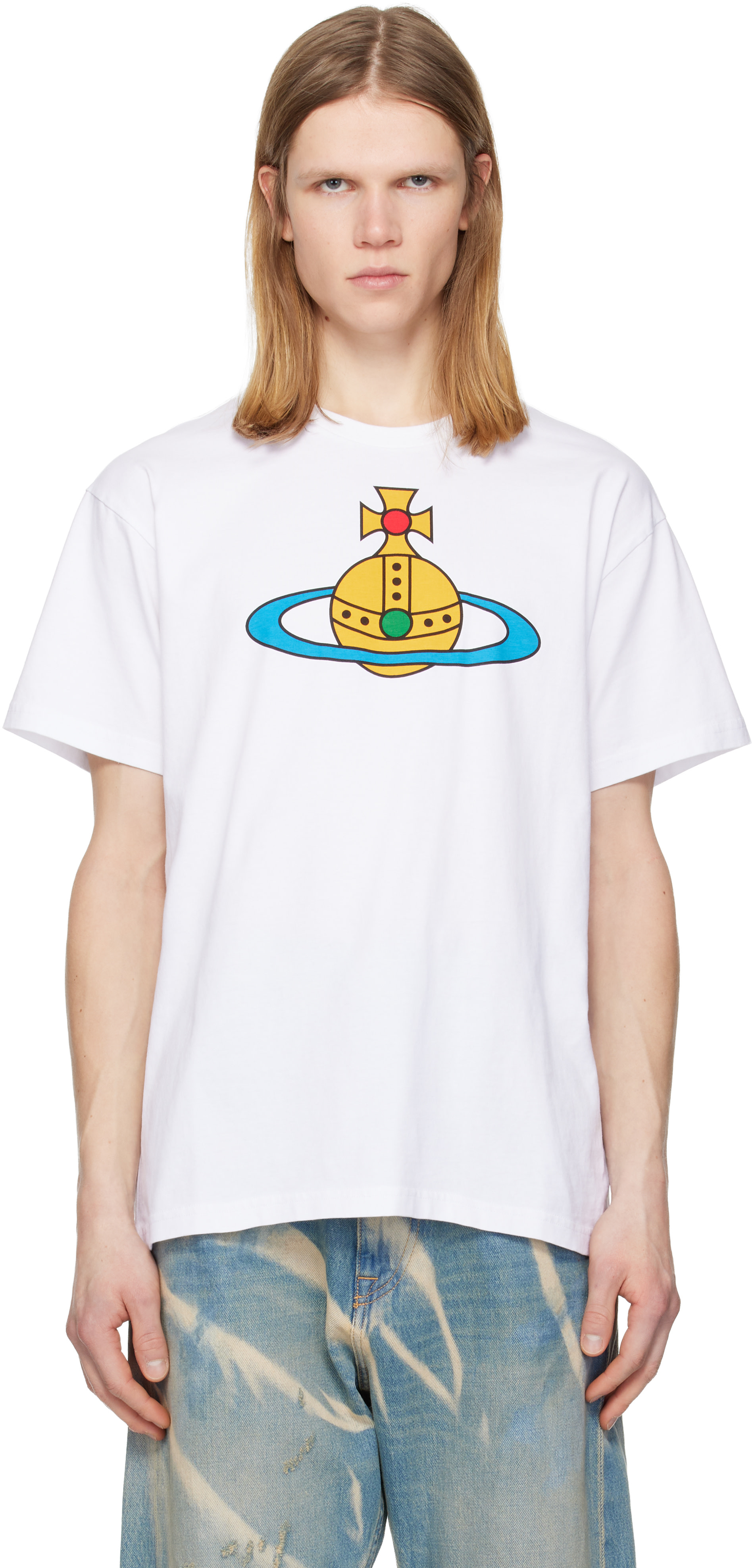ORB Tシャツ Vivienne Westwood: White Oversized Orb Classic T-shirt | SSENSE