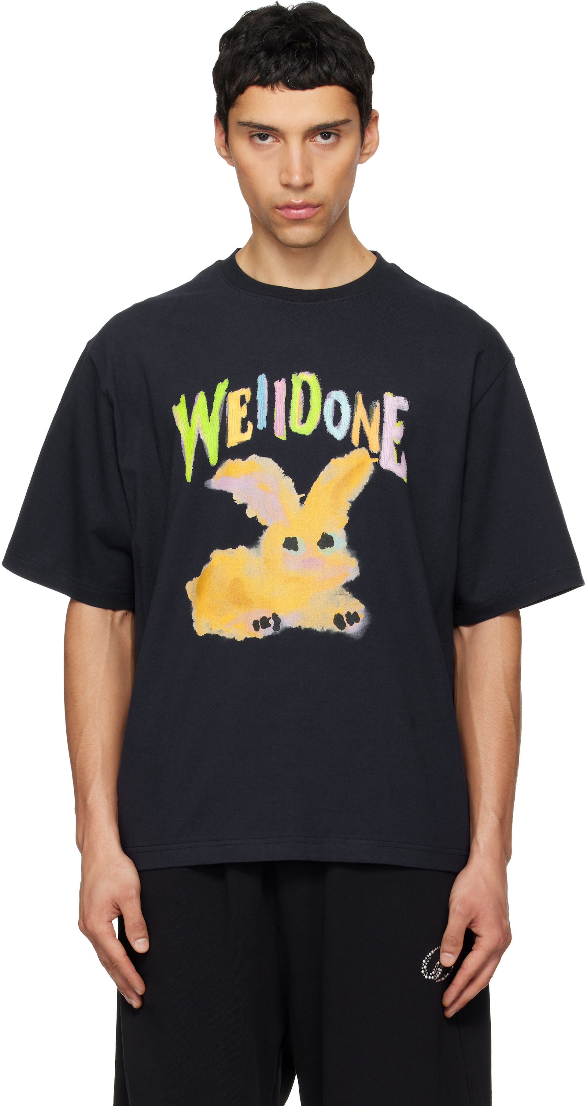 We11done: Navy Bunny T-shirt | SSENSE