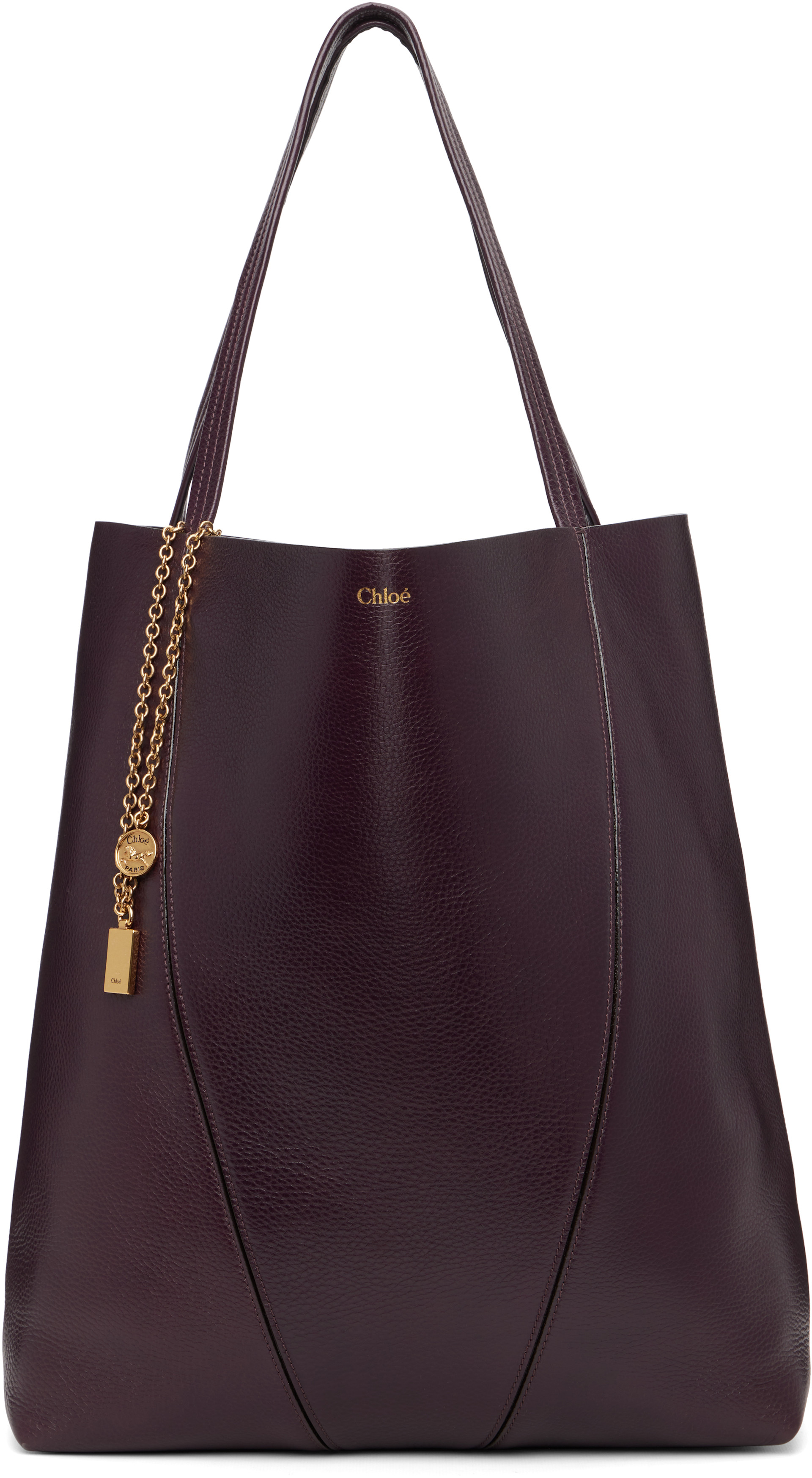 Chloé: Brown Large 'Chloé' Spin Tote | SSENSE