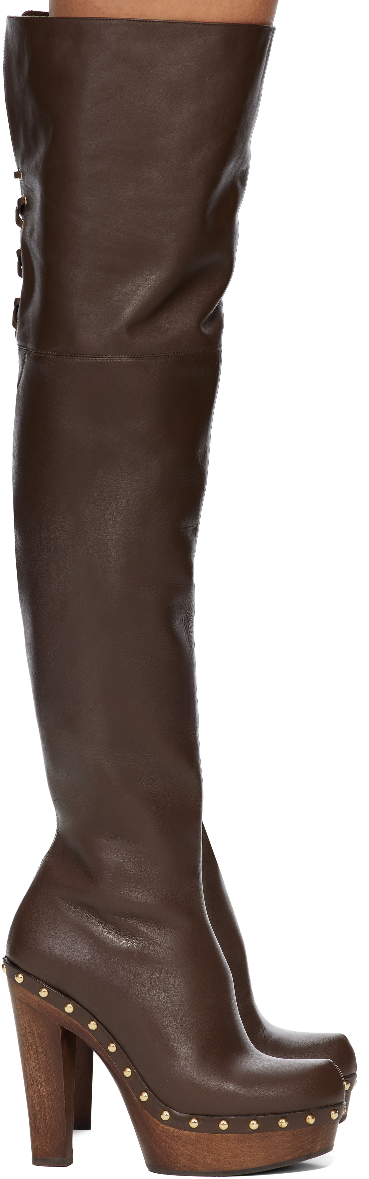 Chloé: Brown Lola Over-The-Knee Boots | SSENSE